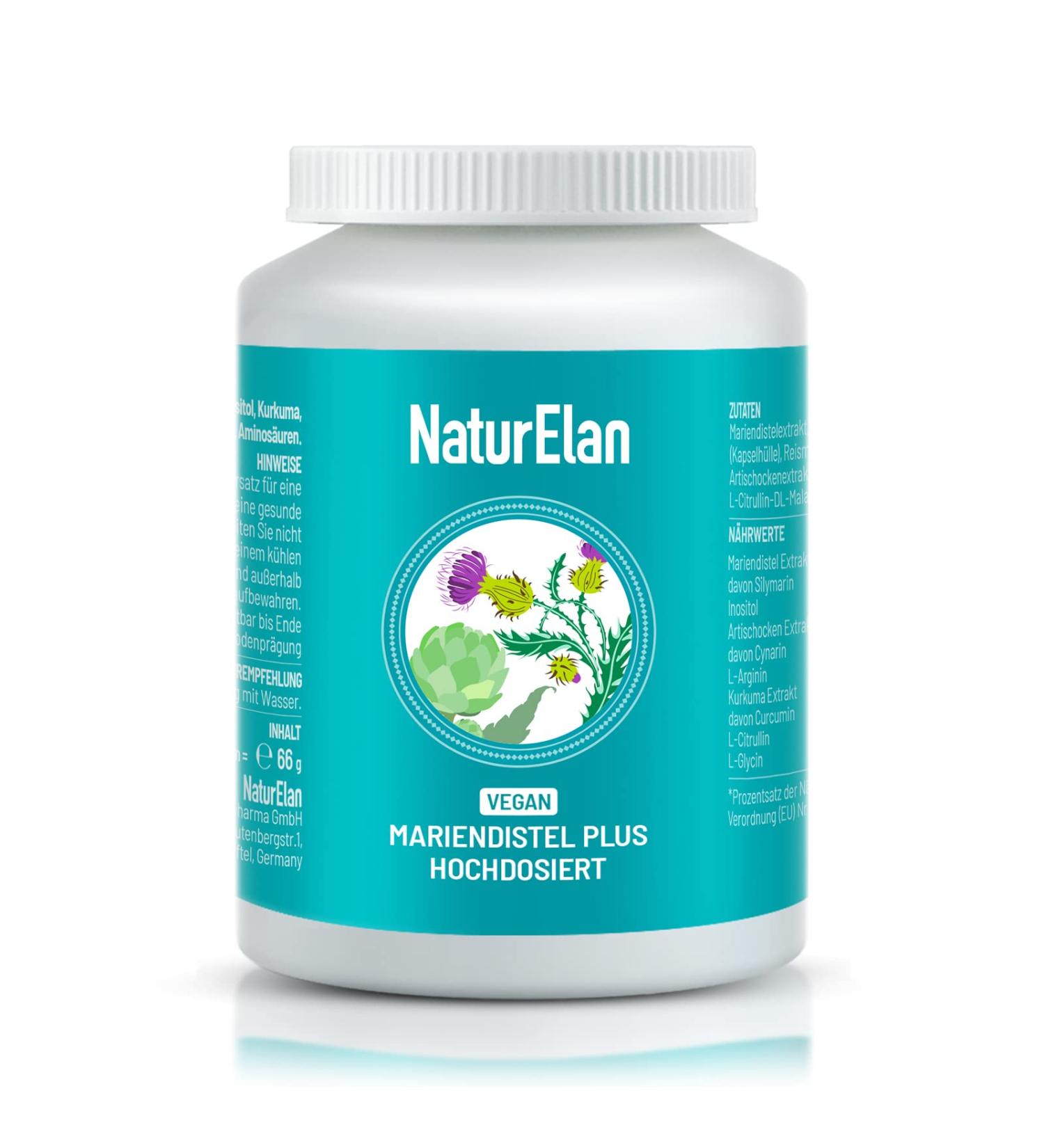 Mary Thistle Capsules - 120 Vegan Capsules with Artichoke & Turmeric Extract | High-Dose 80% Silymarin | Pure & Additive-Free | Made in Germany - Buy Online on GoSupps.com