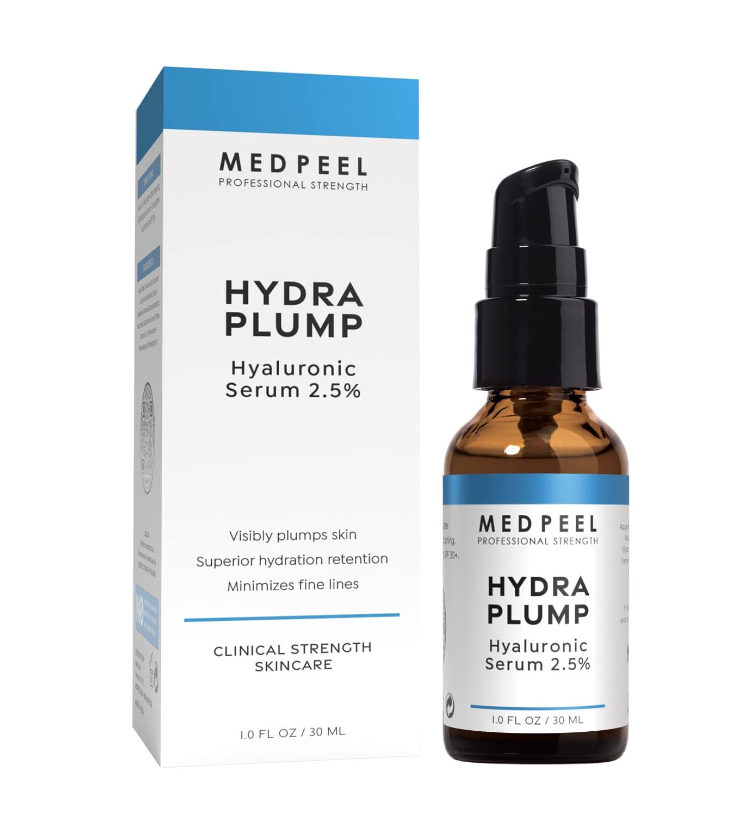 MedPeel Hydra-Plump Hyaluronic Acid Serum 2.5% - Deep Hydration for Aging Dry Skin Lightweight Face Serum for Healthy Glow - 1.0 fl oz - Buy Online on GoSupps.com