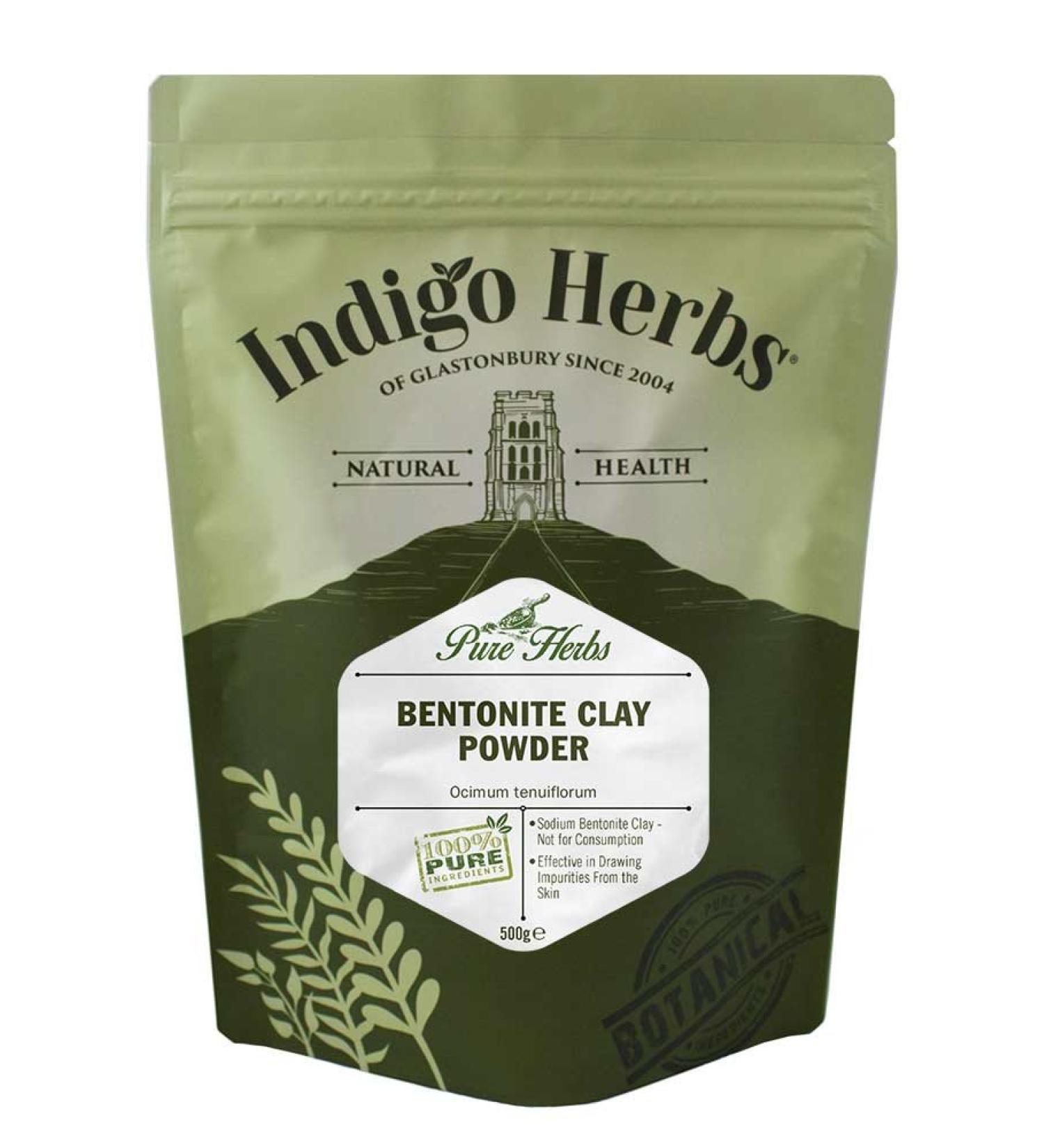 Indigo Herbs Bentonite Clay Powder 500g - Pure No Additives for Deep Pore Cleansing - Buy Online on GoSupps.com