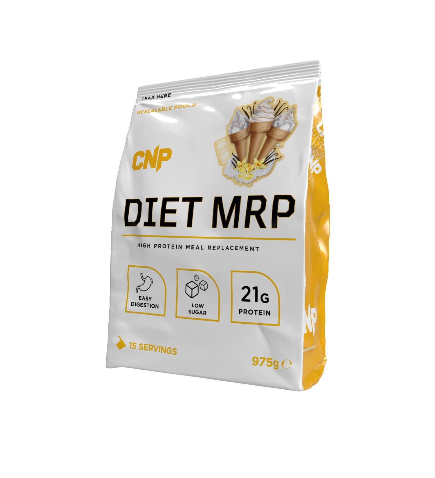 CNP Professional Diet MRP Low Calorie Meal Replacement 975g Vanilla with FREE Fatloss Capsules - 21g Protein, Digezyme, Vitamins & Minerals - Buy Online on GoSupps.com
