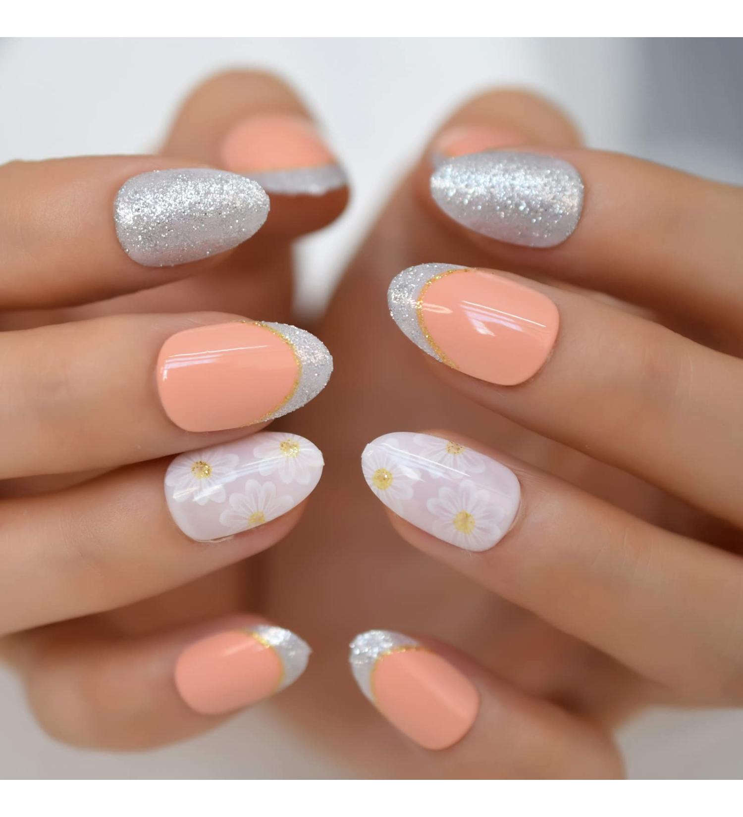 24-Piece Daisy Blossom Silver Glitter Flower Set - Soft Orange Shiny Design for Picnics Dates & Parties - Buy Online on GoSupps.com