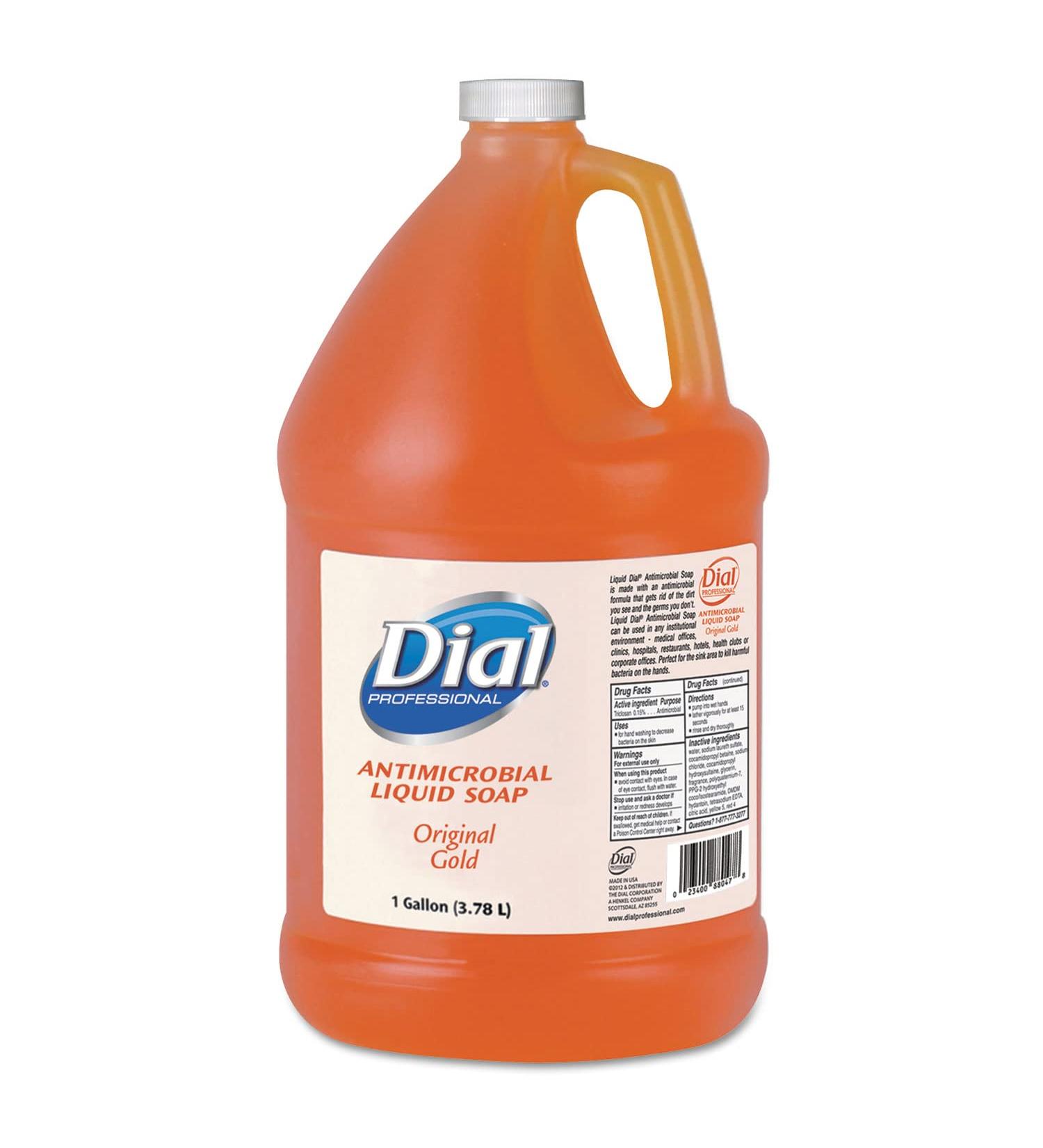 Dial Professional 88047CT Liquid Soap Refill Antibacterial 1 Gallon 4/CT Orig Gold