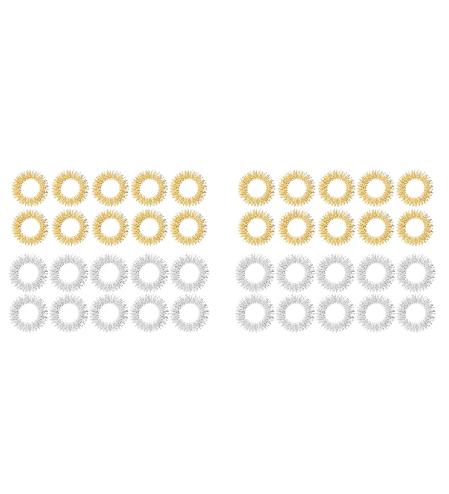 Buy Bassulouda 40 Pieces Spiky Sensory Finger Rings - Acupressure Ring Set for Stress Relief & Massage - Ships Internationally - Buy Online on GoSupps.com