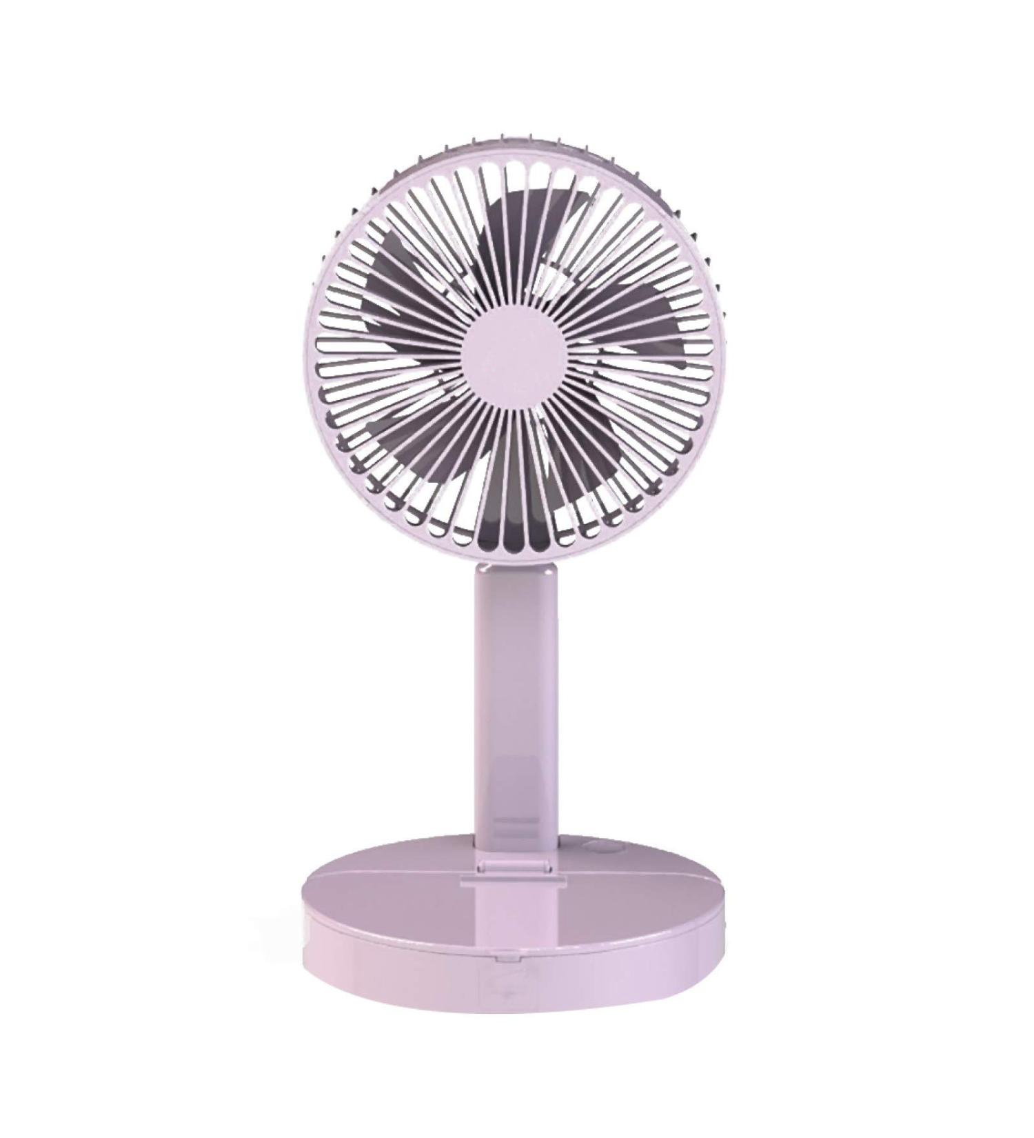 USB Mini Foldable Desktop Rotary Adjustable Angle Makeup Mirror Air Cooling Fan - White - Buy Online on GoSupps.com