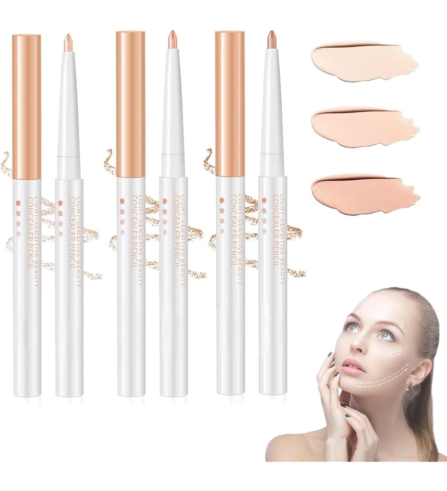 FLLUOUZH 3Pcs Multifunctional Concealer Stick Waterproof Full Coverage Beauty Concealer Pencil Change Lip Line Refine Eyebrow Shape Change Lip Line Concealer Pen - Buy Online on GoSupps.com