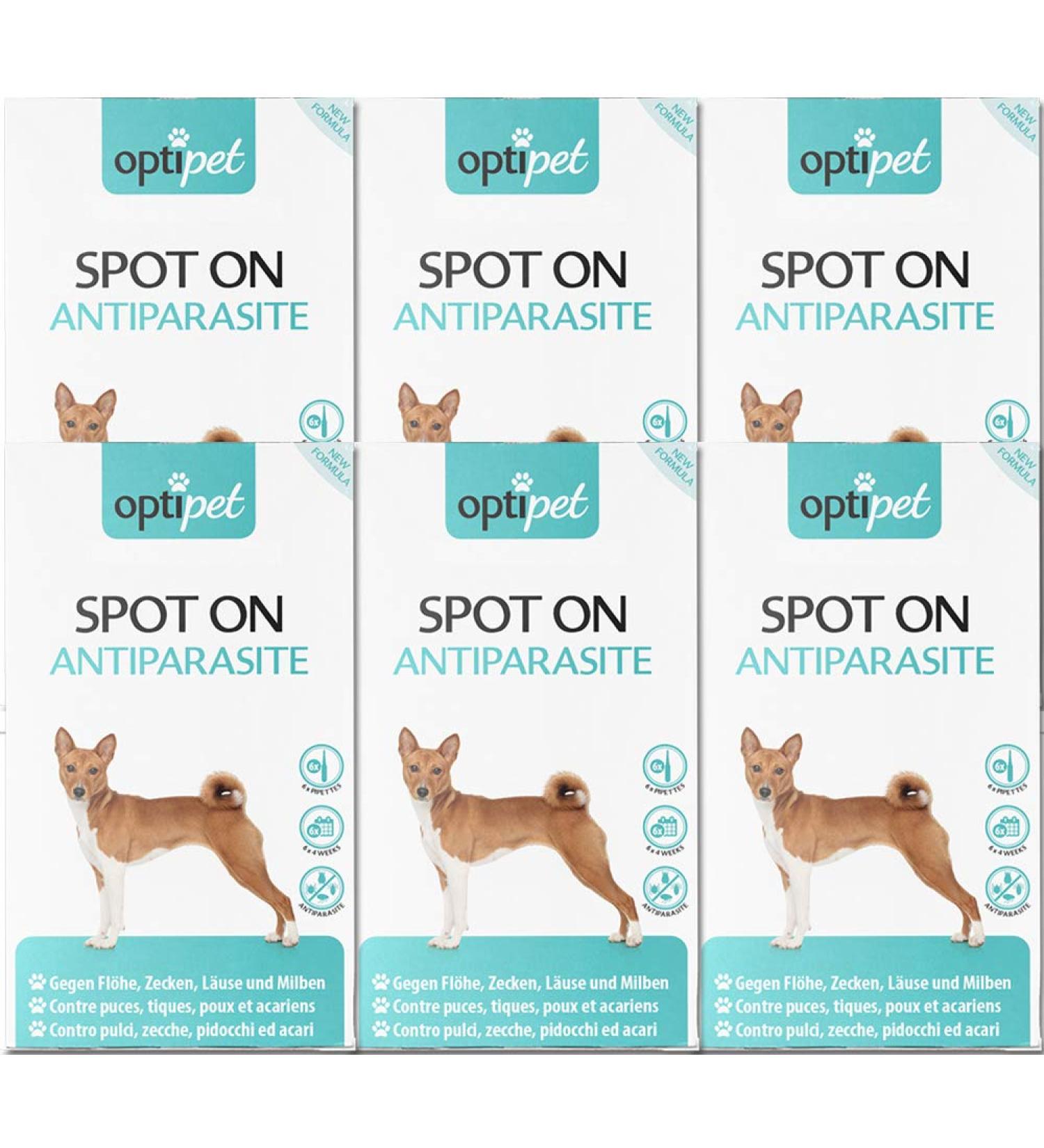 Optipet Spot On for Dogs - 36x1.5ml Pipettes | Effective Against Mites Fleas Ticks & Lice for Up to 144 Weeks | International Shipping Available - Buy Online on GoSupps.com