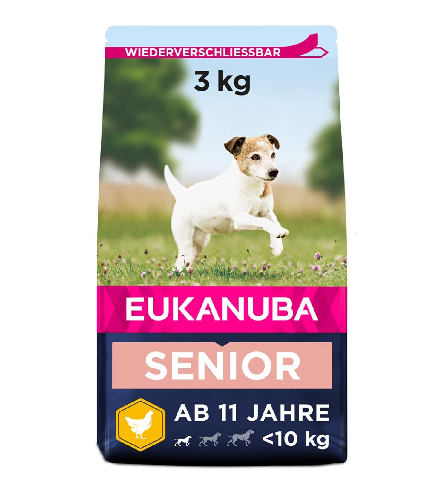 Eukanuba Senior Dog Food with Fresh Chicken for Small Breeds - Premium Dry Food 3 kg Pack - International Shipping Available - Buy Online on GoSupps.com