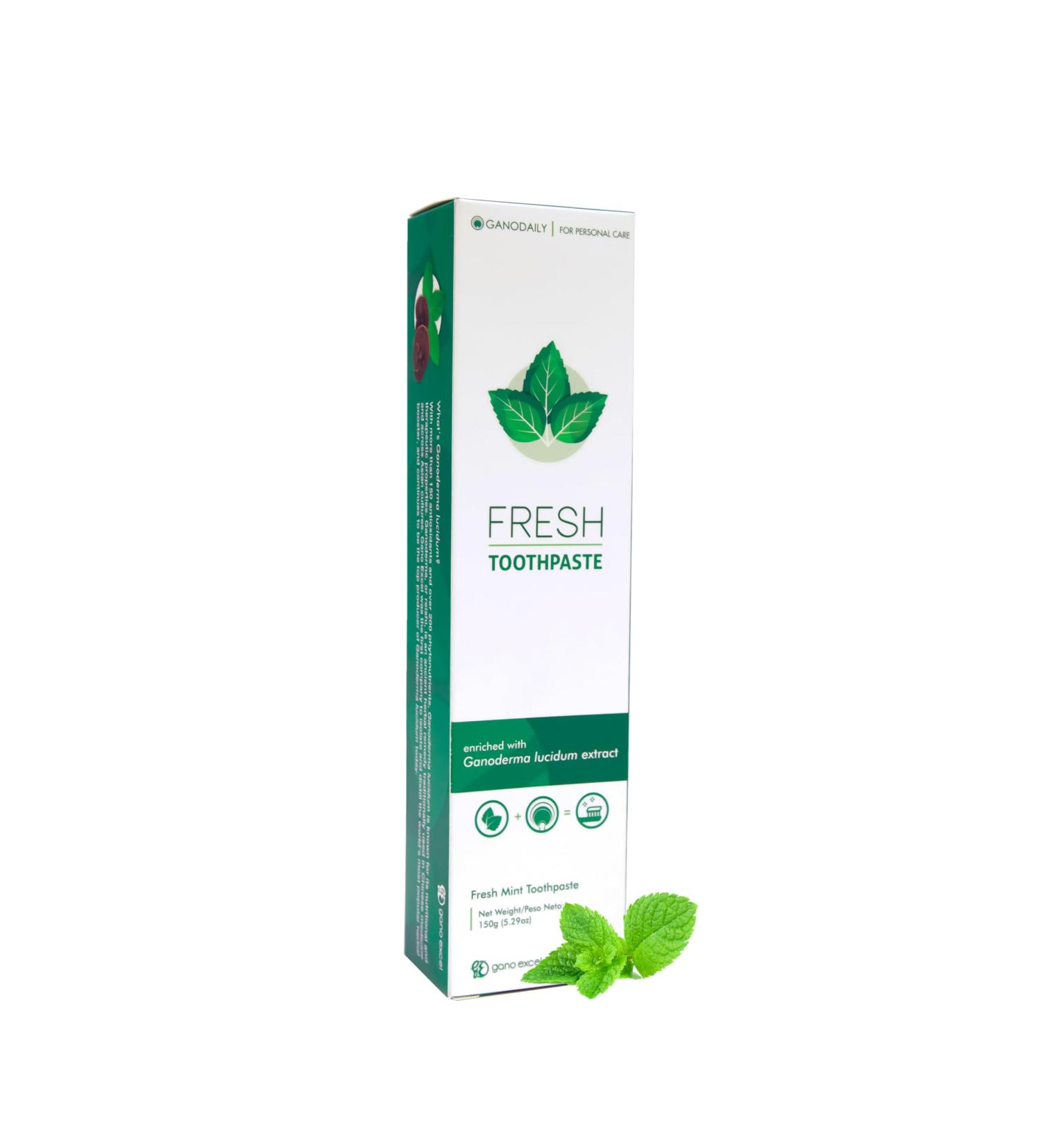 Gano Excel Fresh Mint Toothpaste with Ganoderma Lucidum Fluoride-Free Natural Herbal Toothpaste Fresh Breath Healthy Gums 150 g Tube - Buy Online on GoSupps.com