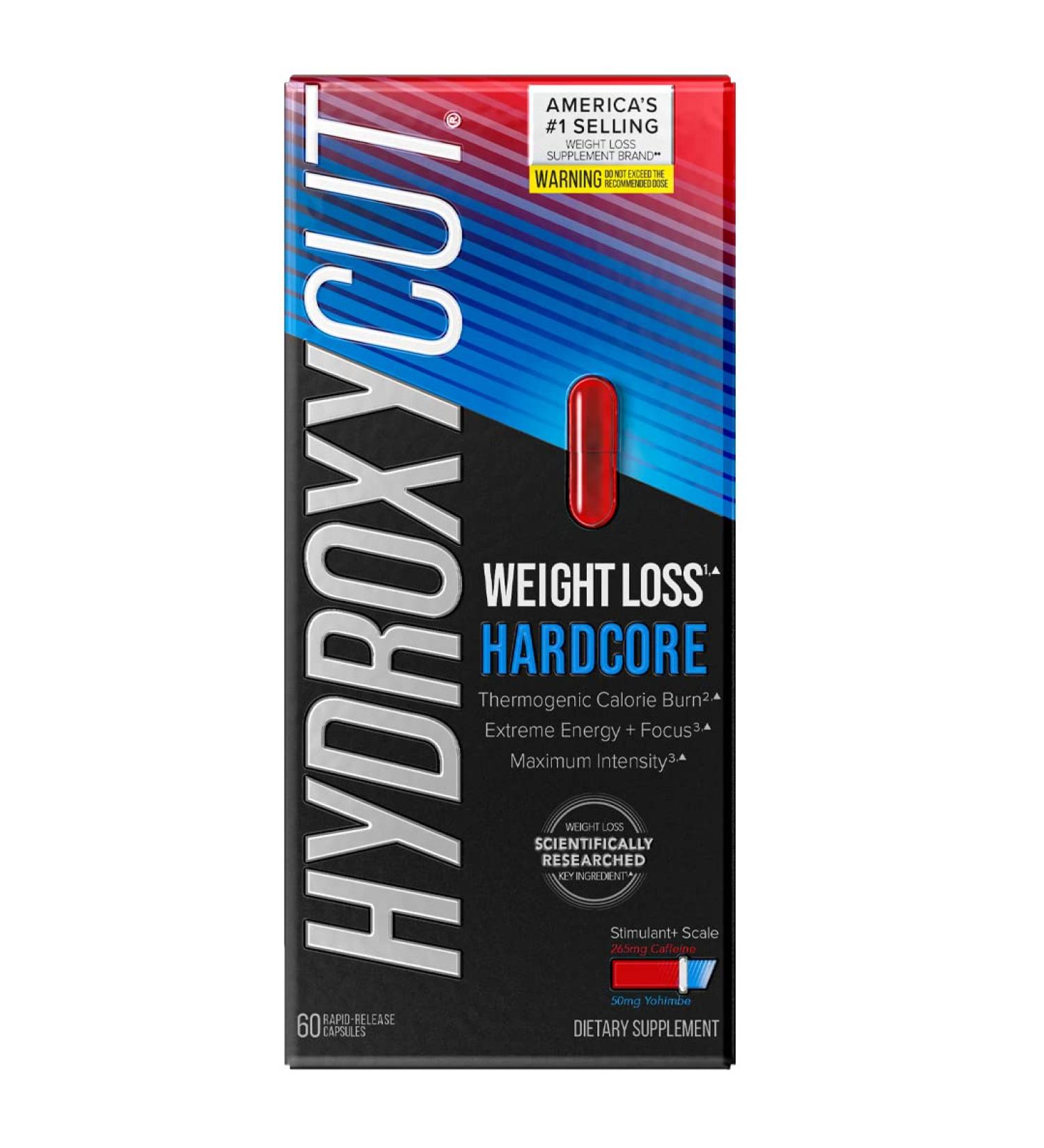 Hydroxycut Hardcore Weight Loss Pills for Women & Men - Energy & Metabolism Booster - 60 Pills - Buy Online on GoSupps.com