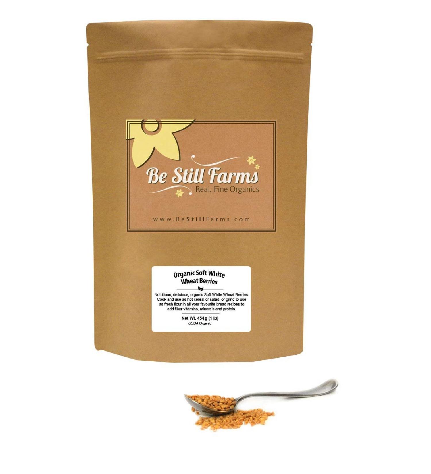 Be Still Farms Organic Soft White Wheat Berries 5lb - Non GMO White Wheat Berries for Soft White Wheat Bread - Ideal Feeder Oats - Bulk Organic Wheat Berry Grain - 5 Pound Pack - Buy Online on GoSupps.com