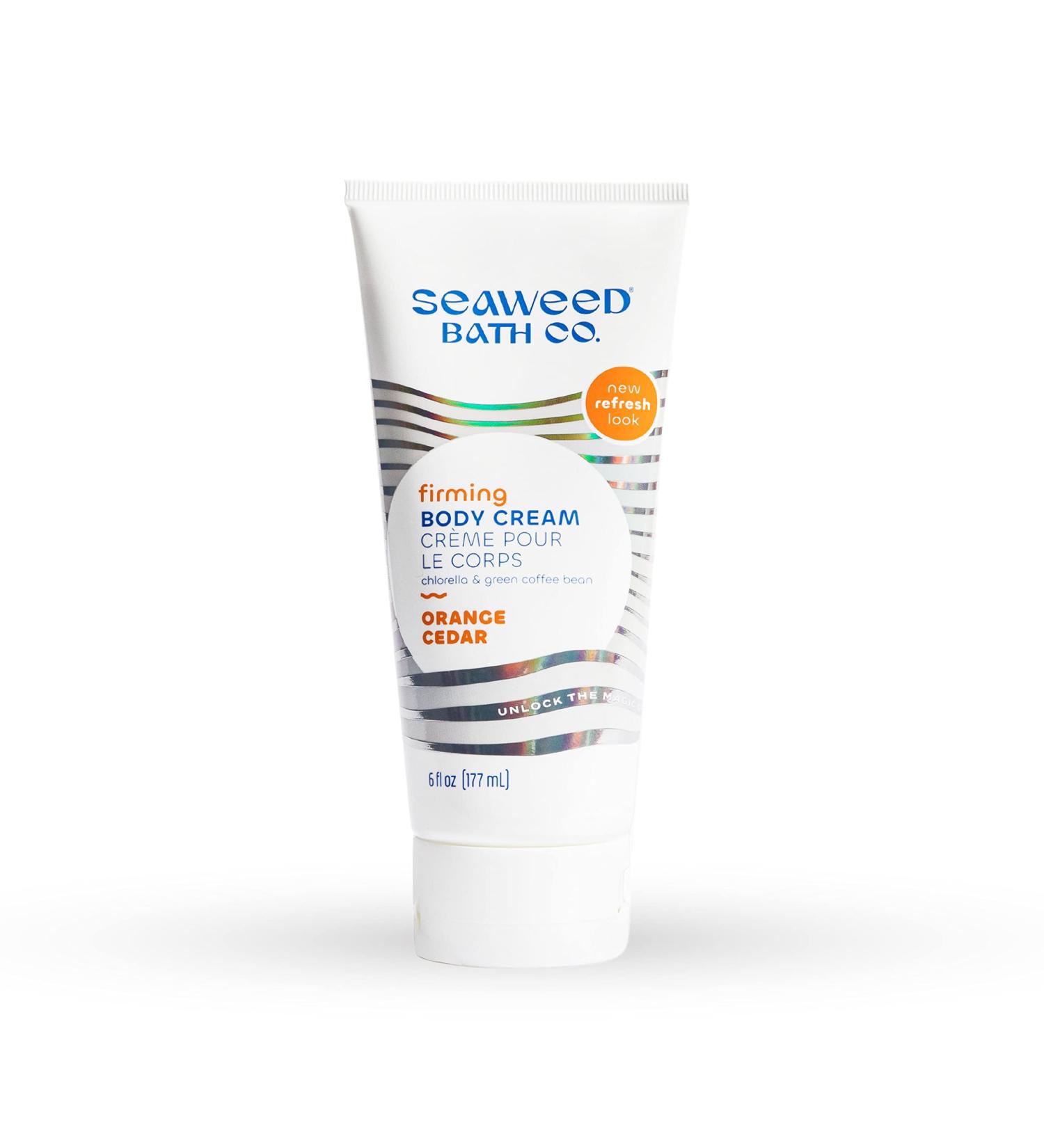 Seaweed Bath Co. Firming Body Cream - Orange Cedar Scent - 6oz - Sustainably Harvested Seaweed & Chlorella - Green Coffee Bean - 1 Pack - Buy Online on GoSupps.com