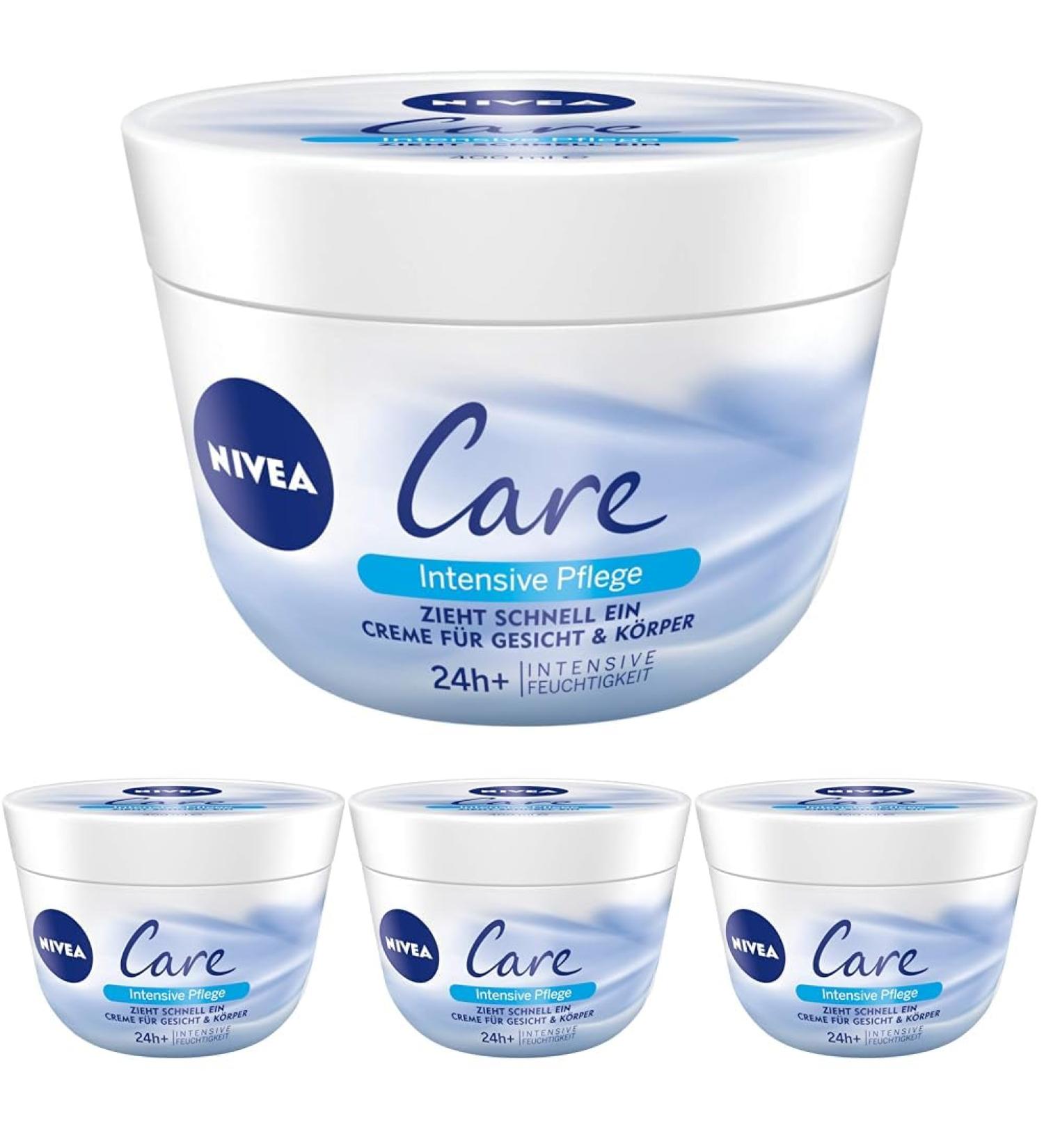 NIVEA Cream for Body & Face - 400 ml Jar (Pack of 4) | Intense Moisturizing Care for All Skin Types | International Shipping Available - Buy Online on GoSupps.com