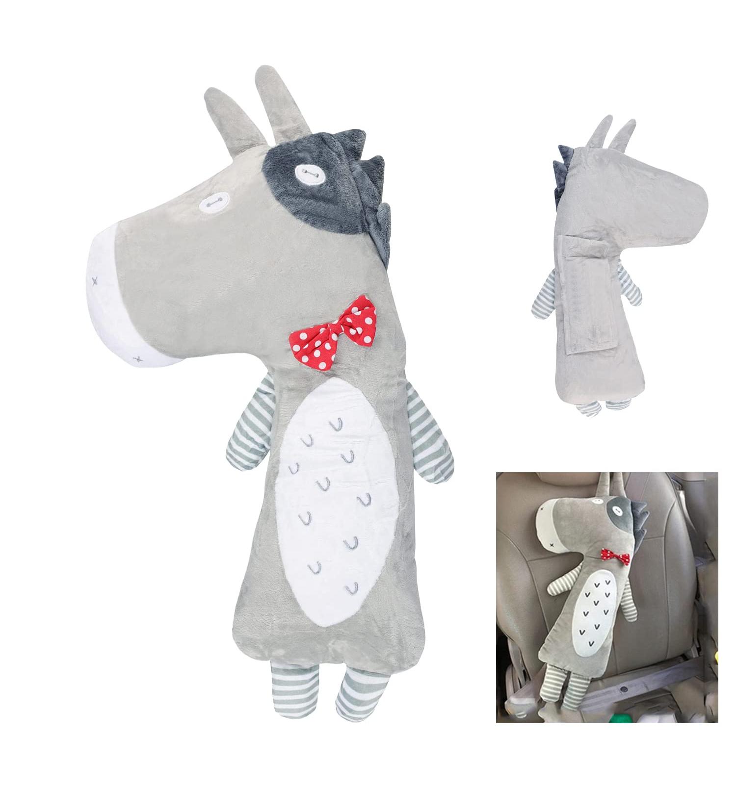 Car Seat Belt Cover for Kids Soft Comfort Seat Belt Shoulder Pad Safety Shoulder Strap Cushion Shoulder Protector Travel Pillow Head Neck Support Universal Fit Car Accessories for Children Boys Girls Grey Cow - Buy Online on GoSupps.com