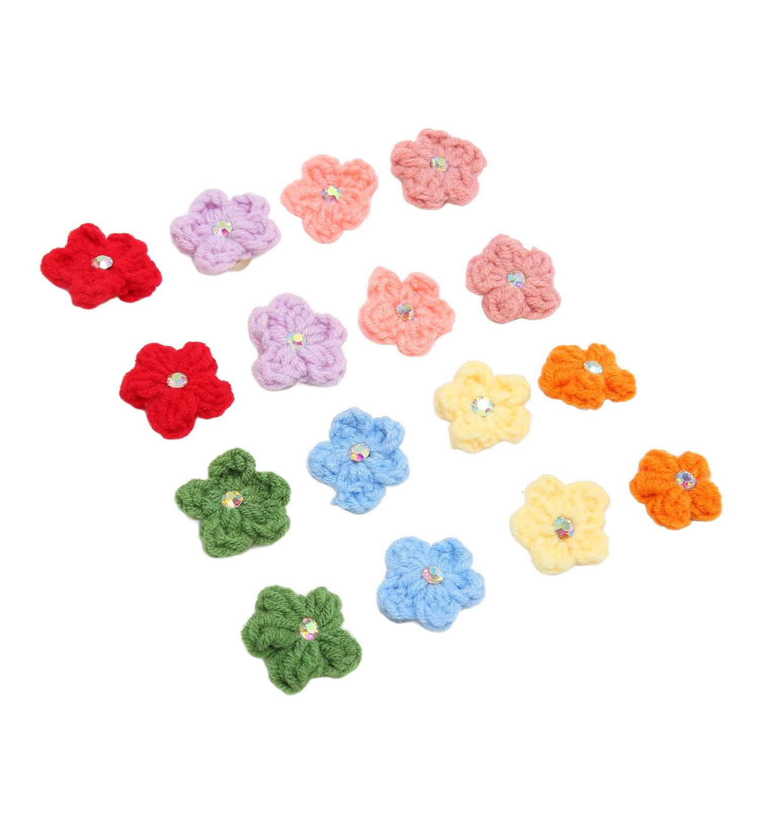 Tnfeeon Small Dog Hair Bows with Elastic Rubber Bands Handmade Colorful Pet Bow 16pcs Pet Hair Bows Cute Vintage Wool Knitting Dog Hair Flower Bows with Rubber Bands for Small Medium - Buy Online on GoSupps.com
