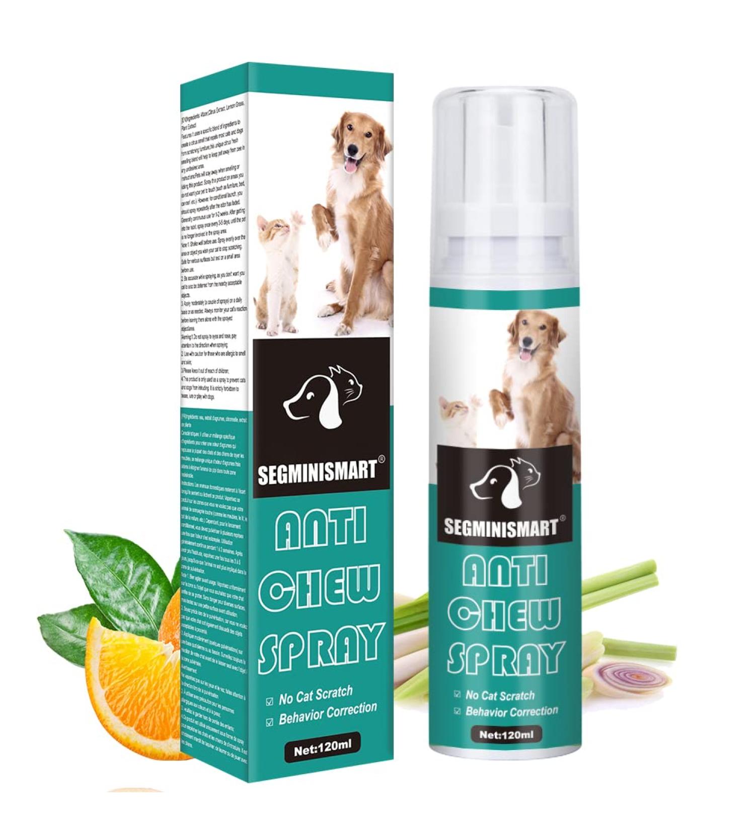 SEGMINISMART Anti-Scratch Training Spray for Cats and Dogs - Protect Plants, Furniture, Floors - Cat Deterrent - Buy Online on GoSupps.com