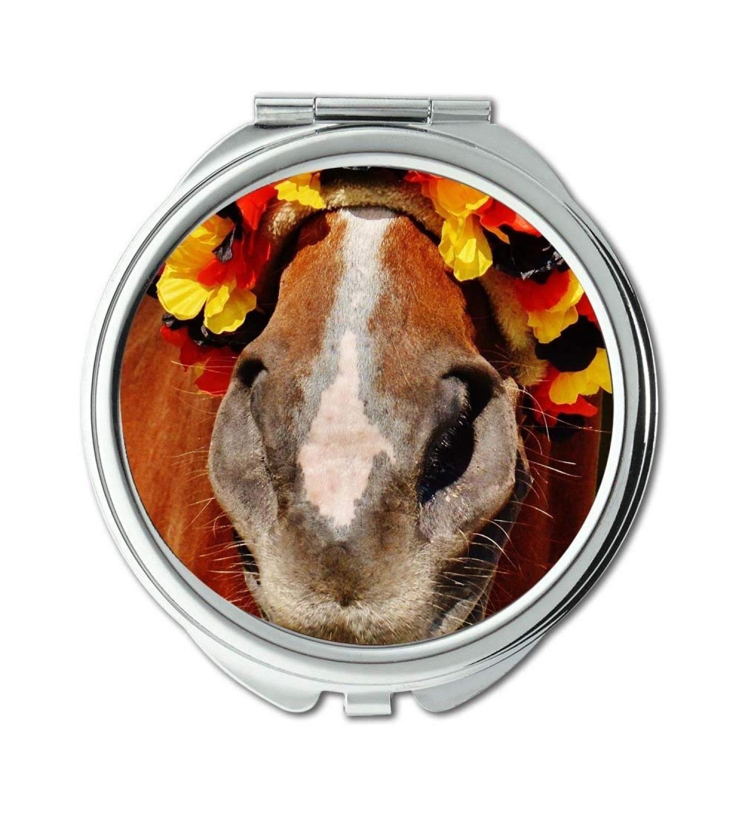 Mirror makeup mirror animal close up horse pocket mirror portable mirror - Buy Online on GoSupps.com