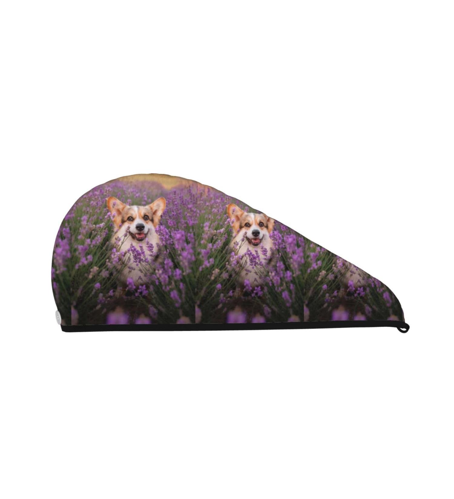 Hair Towel Wrap - Quick Drying Towel Turban | Lavender Flowers Design for Effortless Hair Drying - Buy Online on GoSupps.com