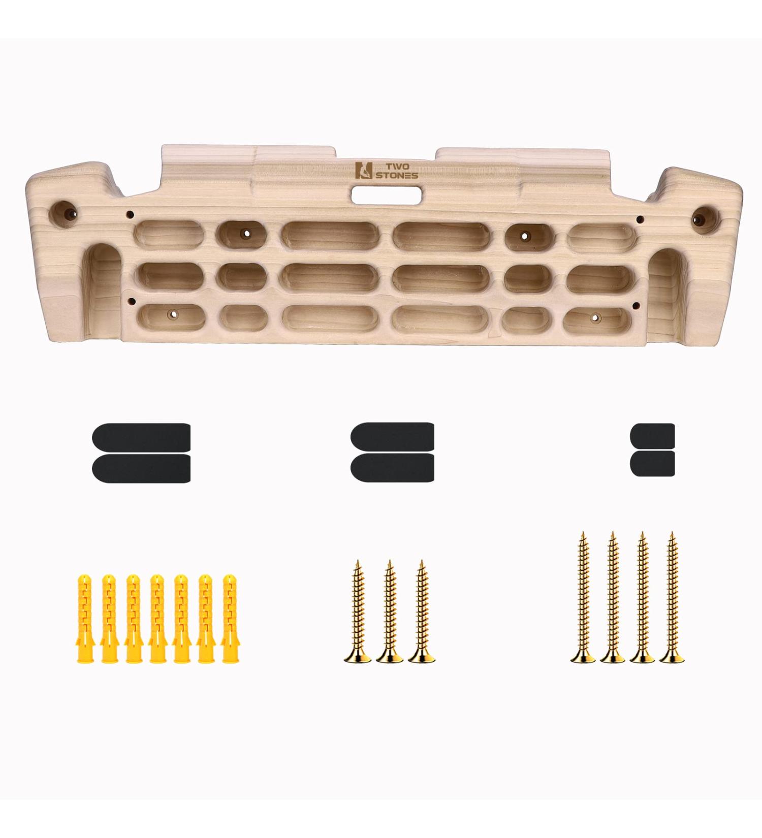 Wooden Hangboard for Rock Climbing | Phone & Band Holder | varied grips - Buy Online on GoSupps.com