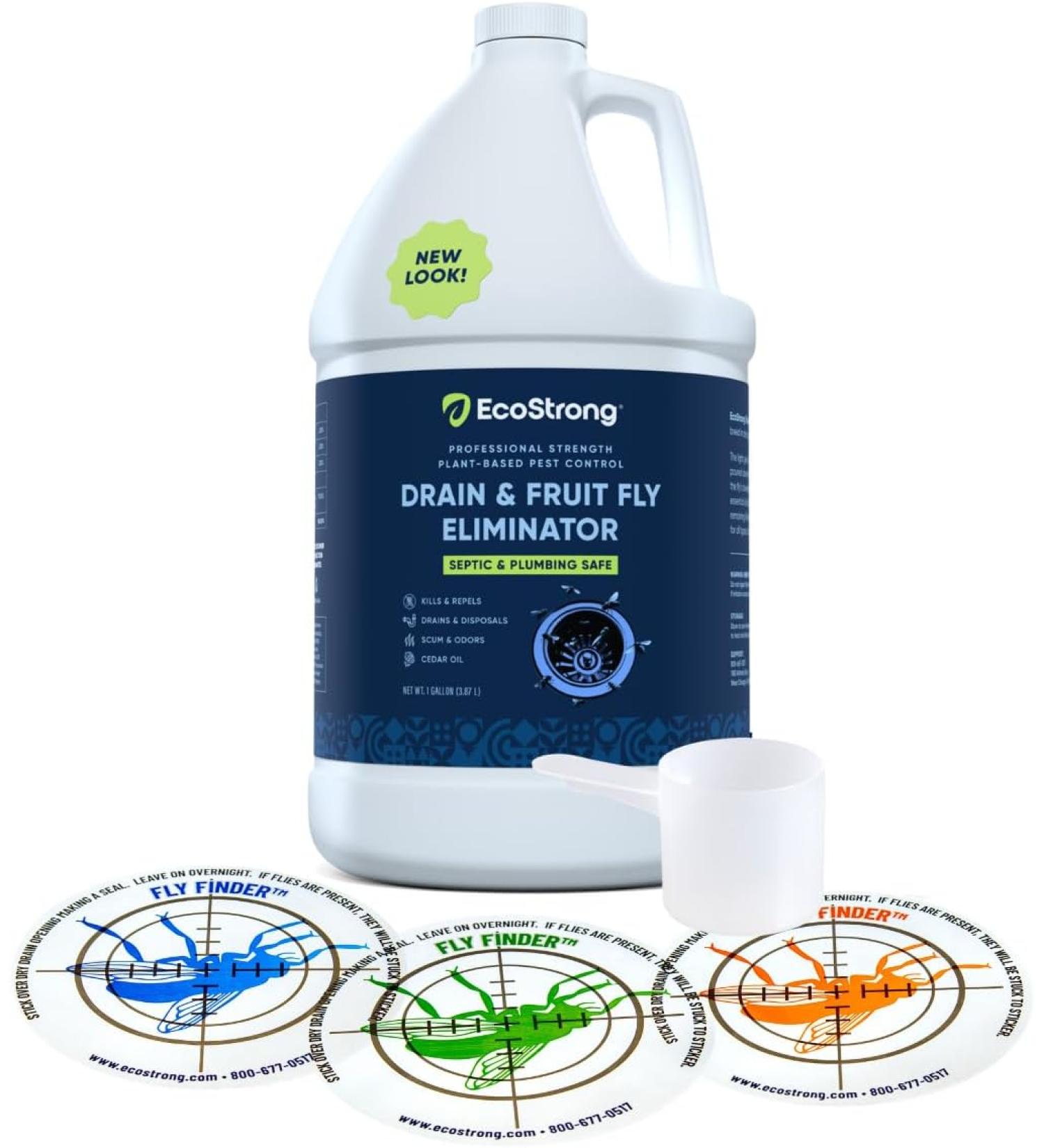 Fruit Fly Drain Treatment | All-Natural Drain Fly Eliminator - Eliminates Gnats & Sewer Flies in All Drains - 128 Fl Oz with Fly Finder - Buy Online on GoSupps.com