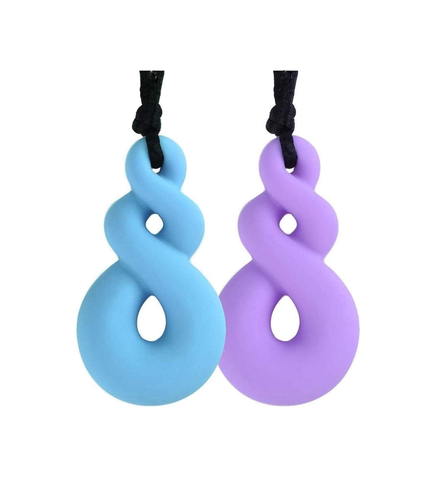 Silicone KaubeiÃring Necklace | Chewelry for Adults & Babies | Sensory Tools for Autism ADHD & Dental Needs | 2-Pack - Buy Online on GoSupps.com