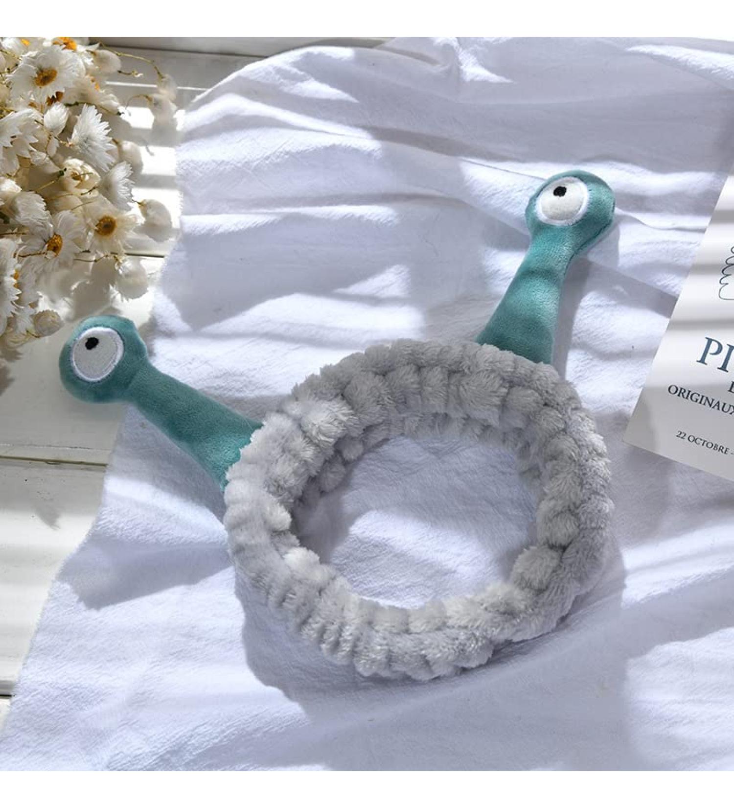 TikTok Snail Headband | Coral Fleece Elastic Hair Wrap for Girls & Women - Gray - Buy Online on GoSupps.com