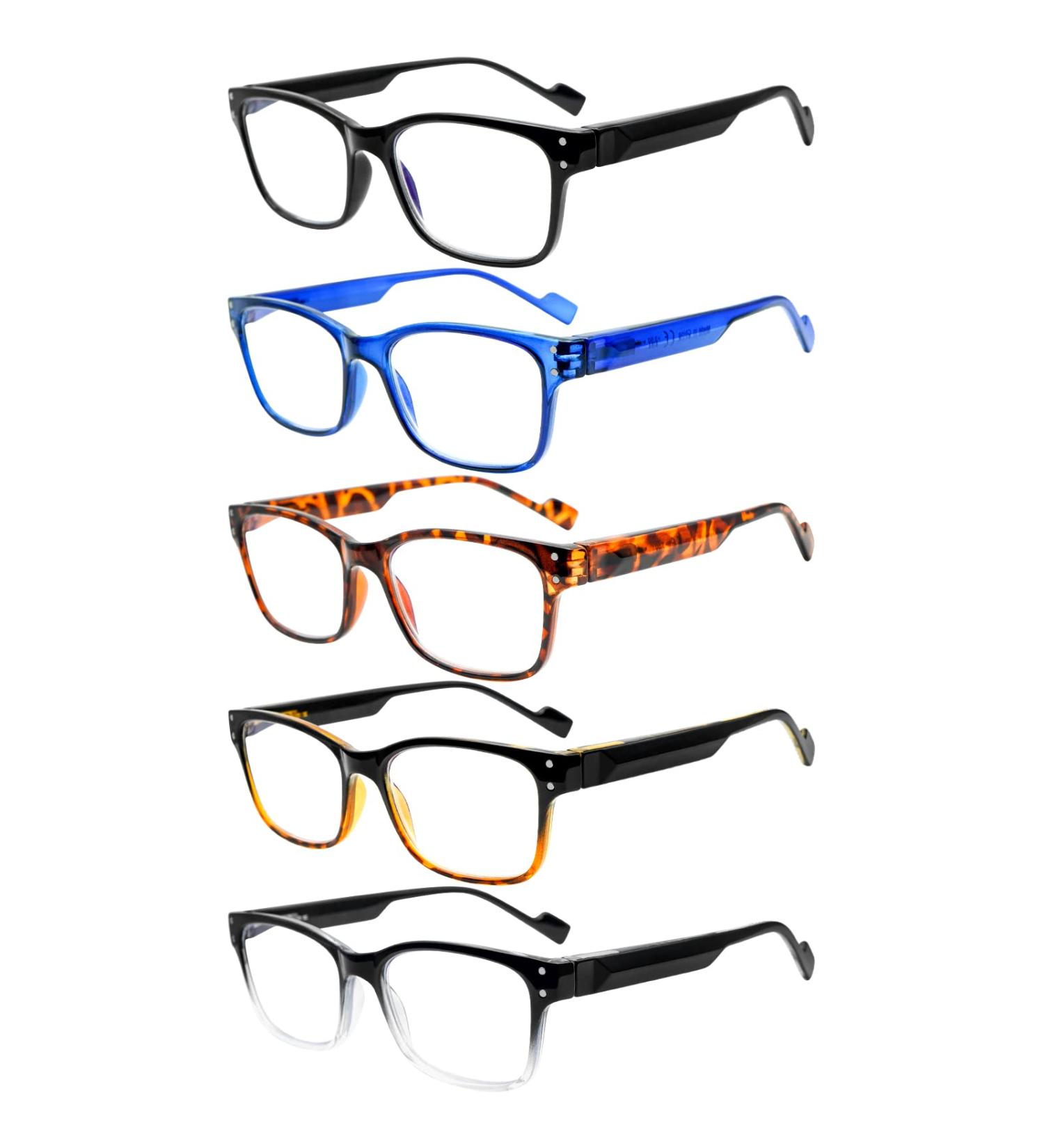 5 Pack Anti Glare UV Ray Filter Reading Glasses for Women Men | Blue Light Blocking Computer Readers | Mix C1 2.25x - Buy Online on GoSupps.com