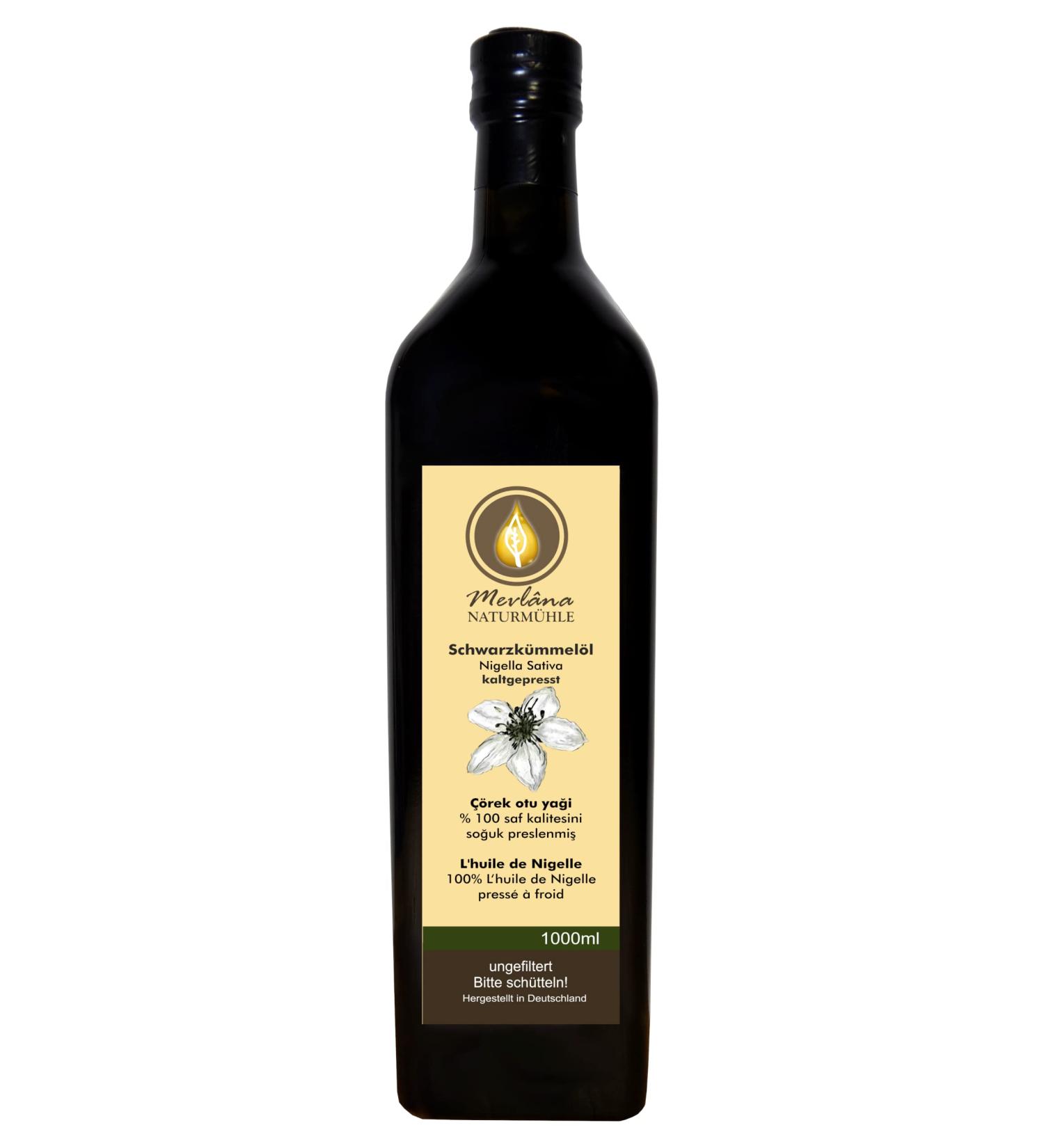 Mevlana Naturm hle black cumin oil unfiltered cold pressed pressing raw food quality 1 pack (1 x 1 l)