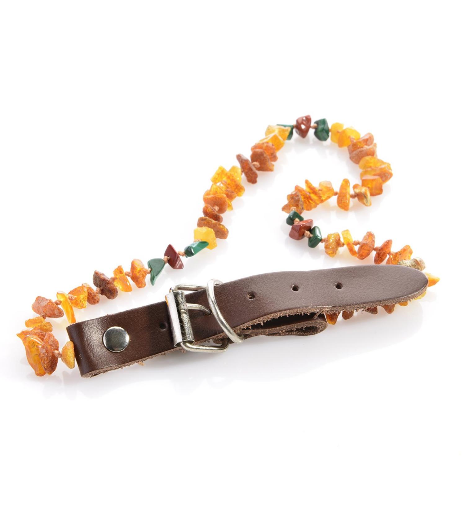 Larsson Amber Necklace for Dogs & Cats | Malachite & Red Jasper | 50-60 cm | International Shipping - Buy Online on GoSupps.com