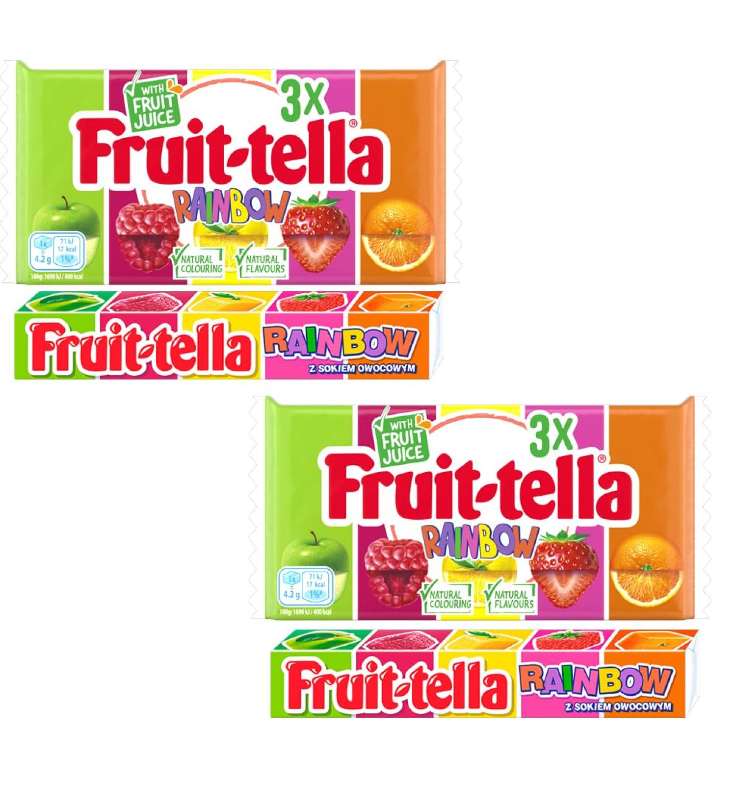 Fruitella Rainbow 3 Bars Sweets Pack - Made with real fruit juice - Pack of 2 - Buy Online on GoSupps.com