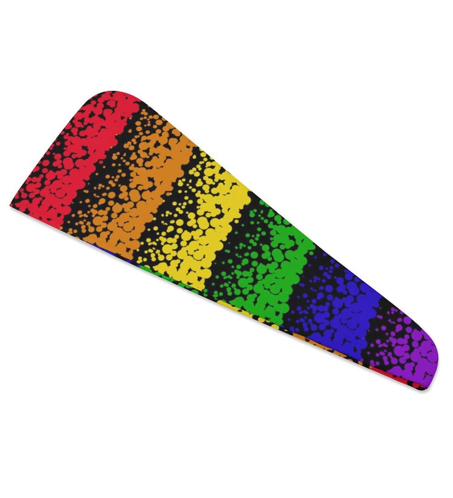 Rainbow Bubbles Microfiber Hair Towel Wrap - Super Absorbent 10x26 Inch Hair Turban for Women - Buy Online on GoSupps.com