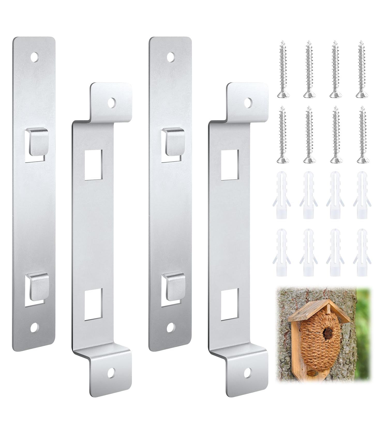 2 Sets of Bird House Brackets Steel Rust Proof Bird House Mounting Post Bracket with Screw and Drywall Anchor Bird House Hanger Fixing Bracket Mounting Plate for Securing Bird Houses Nesting Boxes - Buy Online on GoSupps.com