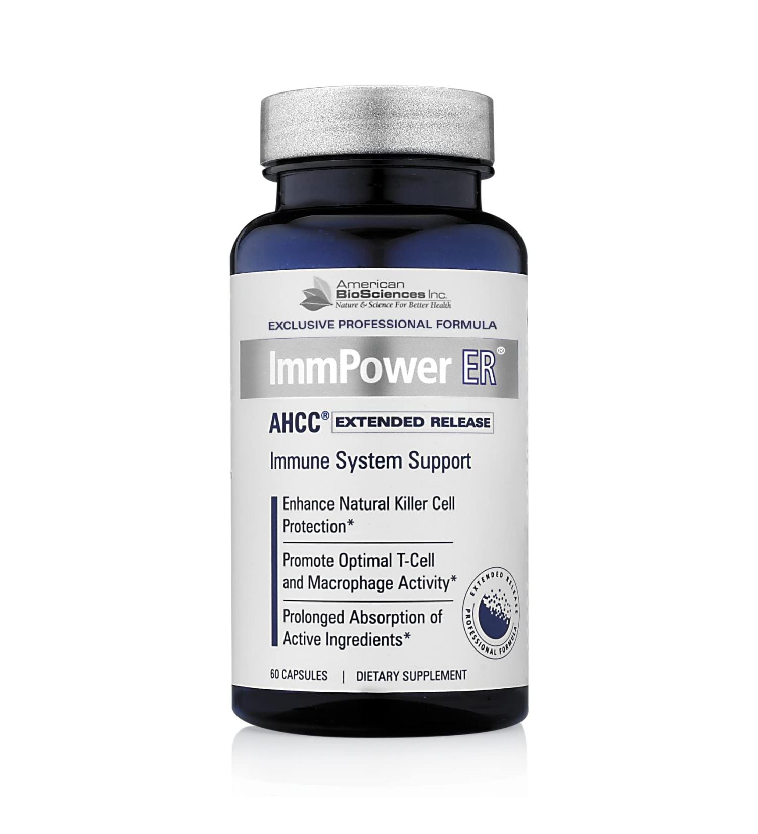 American BioSciences ImmPower ER AHCC (Extended Release) Immune Support Mushroom Supplement, 60 Capsules, 500 milligrams per Capsule - Buy Online on GoSupps.com
