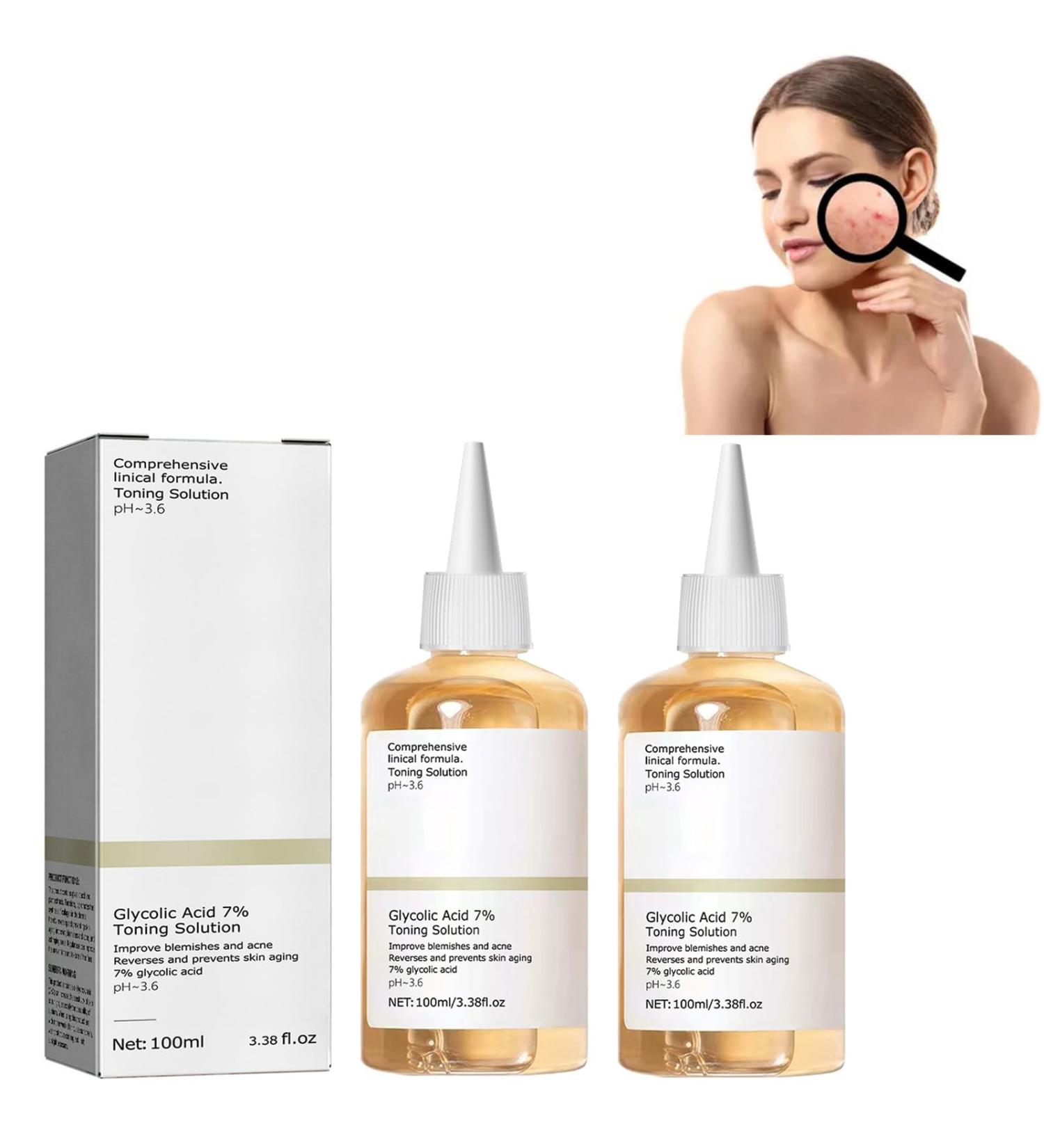 Glycolic Acid Toner Glycolic Acid Peeling Glycolic Acid Toning Resurfacing Glycolic Acid Peeling Toner Toning Solution Glycolic Acid Toner Peeling Toner for Body Face Skin with Dark Spots-2PC*100ml - Buy Online on GoSupps.com