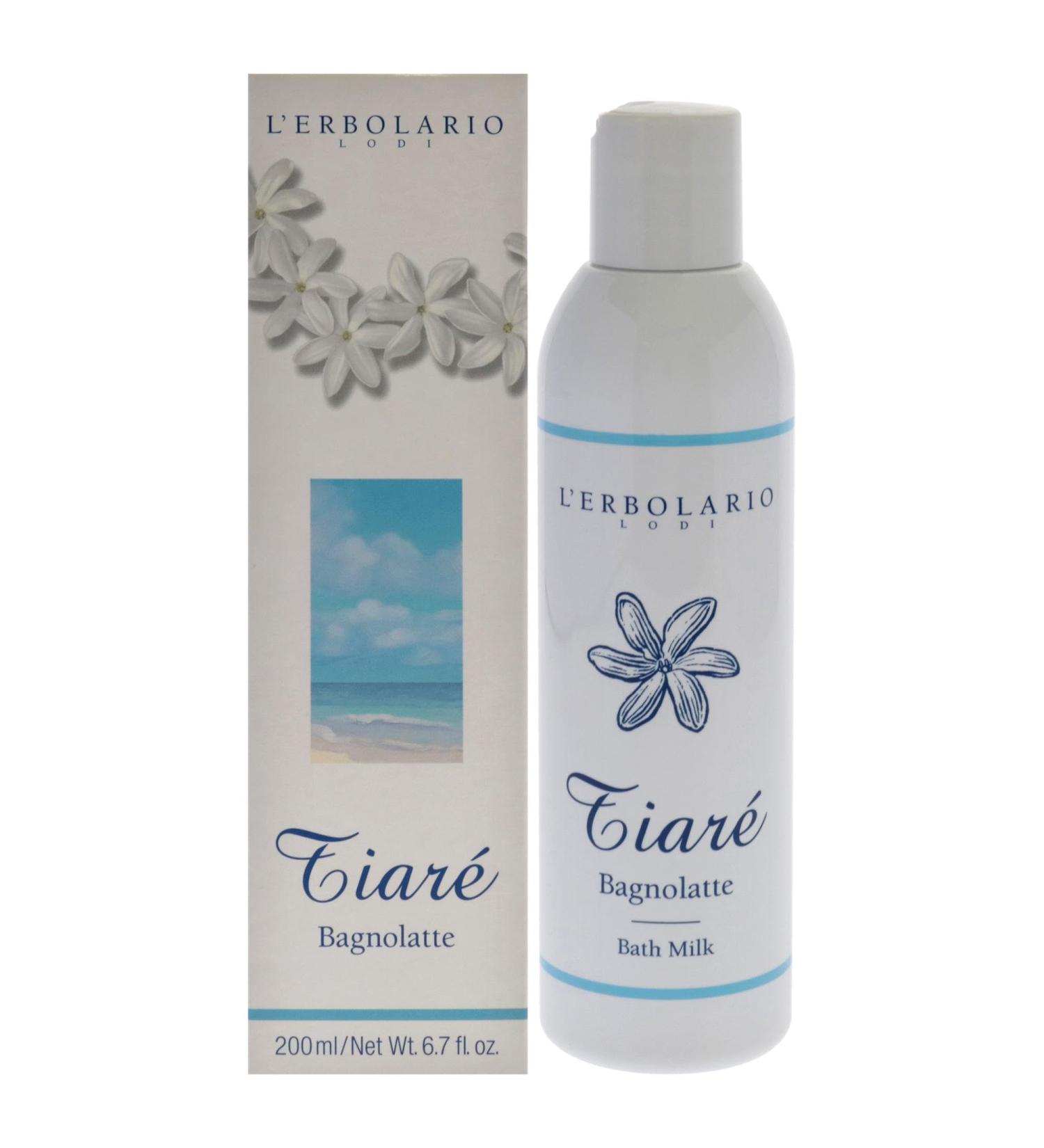 LErbolario Tiare Bath Milk 6.7 oz - Relaxing Body Wash with Tiare Flowers Monoi & Coconut Milk - Floral Fruity Scent - Cruelty-Free International Shipping - Buy Online on GoSupps.com