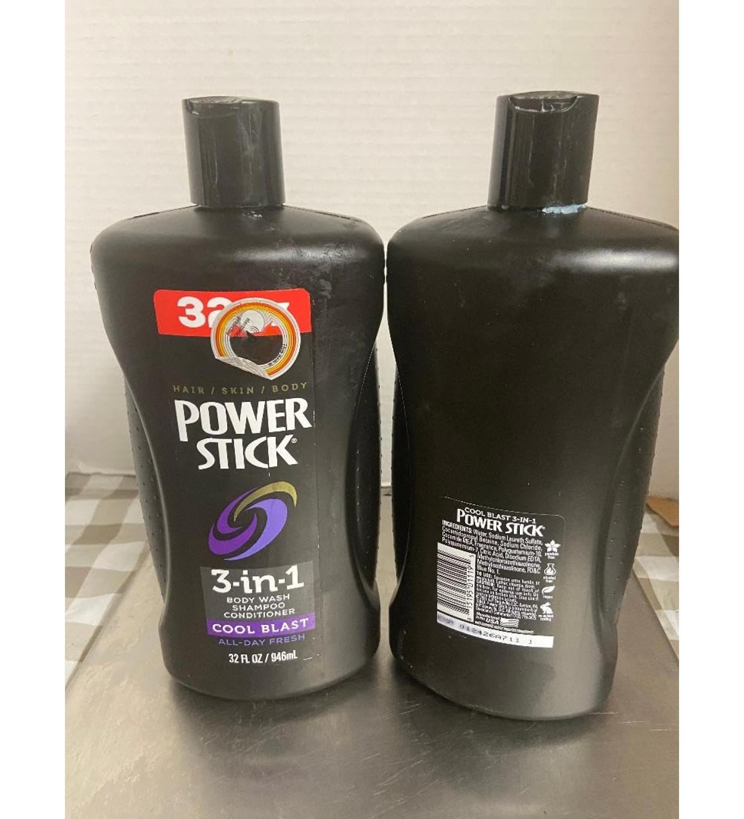 3 in 1 Body Wash Shampoo. Conditioner (2 EA 32 Oz) (Cool Blast