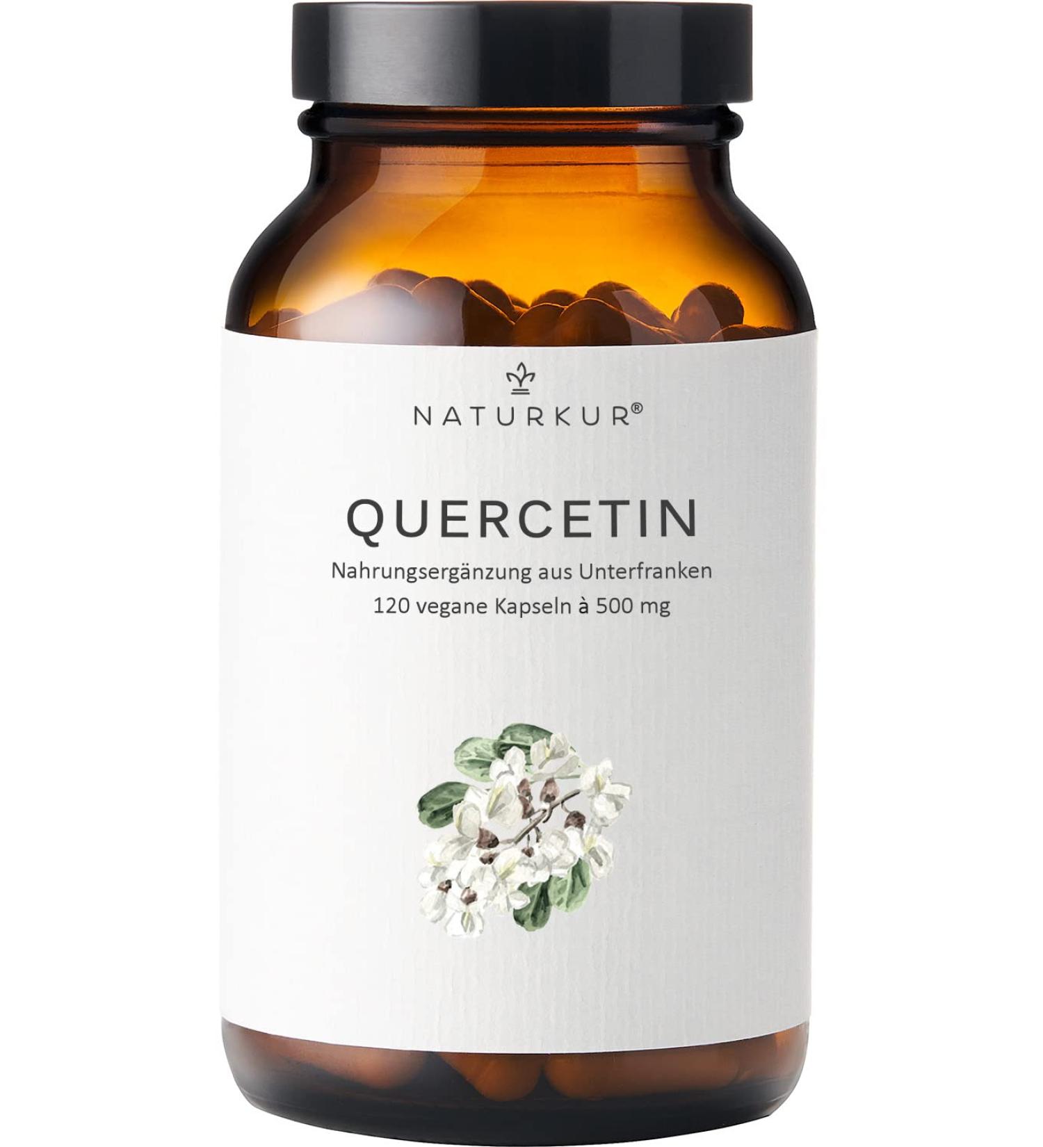 Buy Naturkur Quercetin 500 mg - Vegan Capsules (120) | Purely Vegetable Lab-Tested Handcrafted in Lower Franconia - Buy Online on GoSupps.com