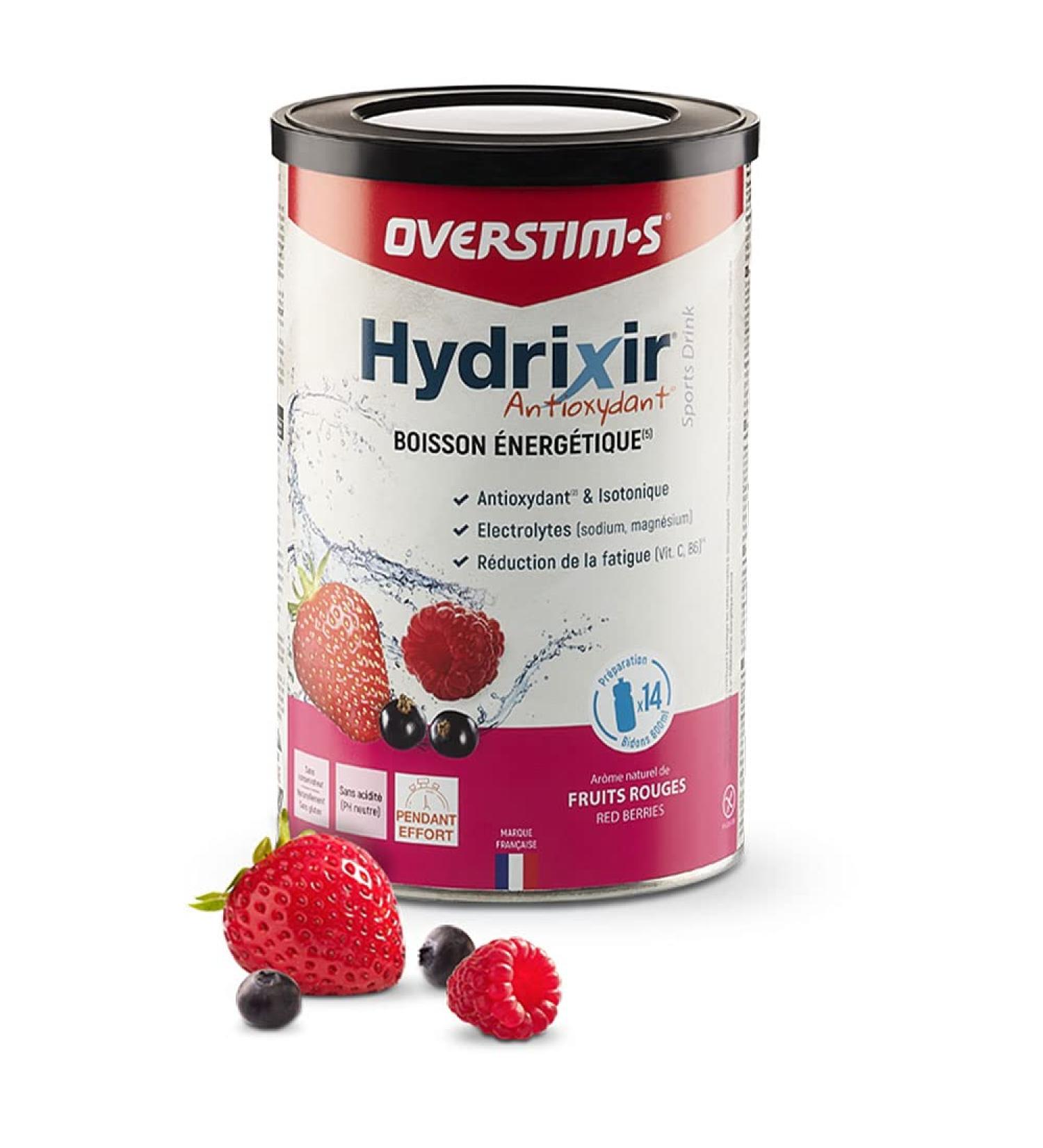 OVERSTIM.s Hydrixir Antioxydant (600g) - Boisson nerg tique isotonique pour le sport Electrolytes (sodium magn sium) Vitamines (B1 B6 C E) R duction de la fatigue - Saveur Fruits rouges Fruits Rouges 600 g - Buy Online on GoSupps.com