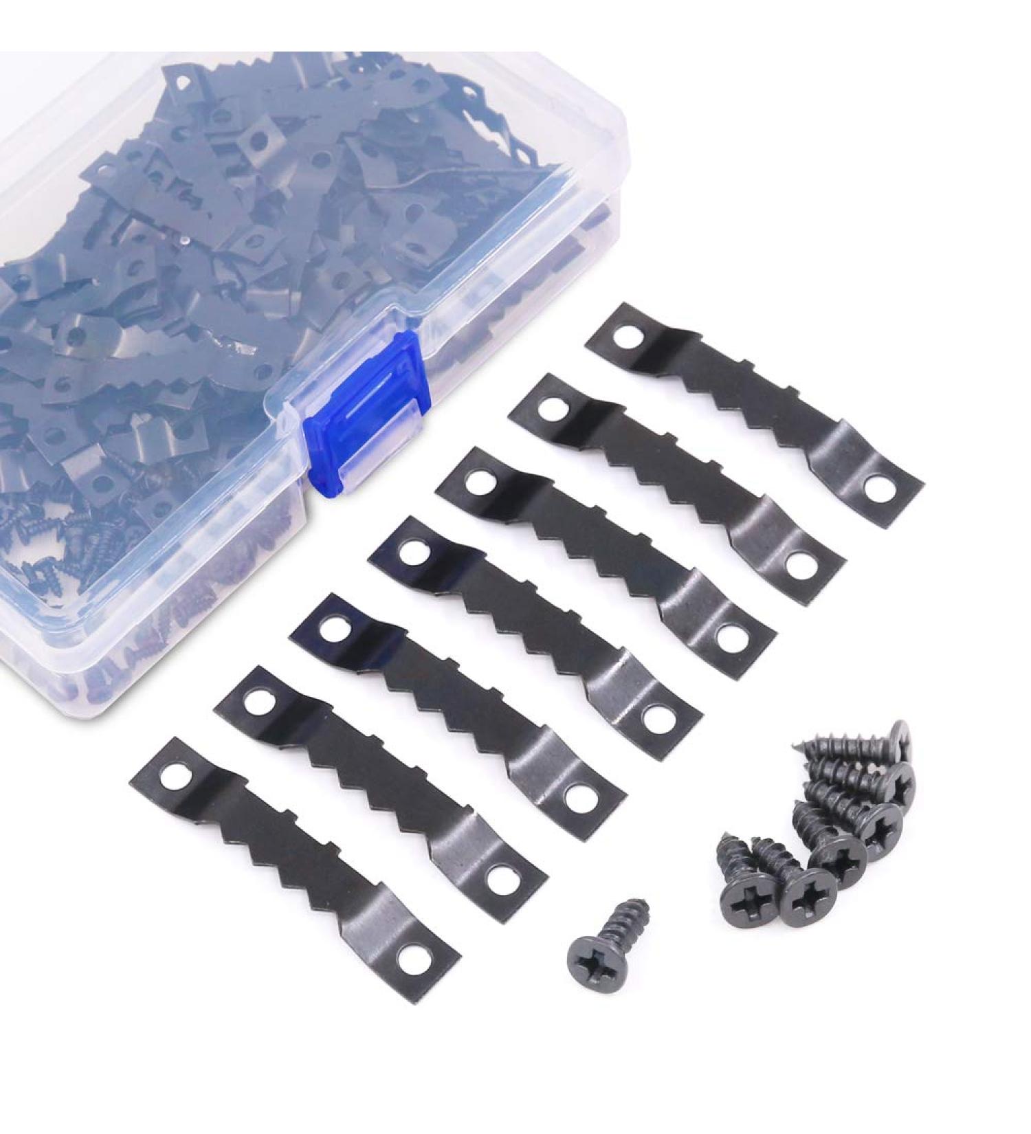 Swpeet 120 Pcs Black Sawtooth Picture Frame Hangers - Double Hole with Screws for Creative Home Decoration - Buy Online on GoSupps.com