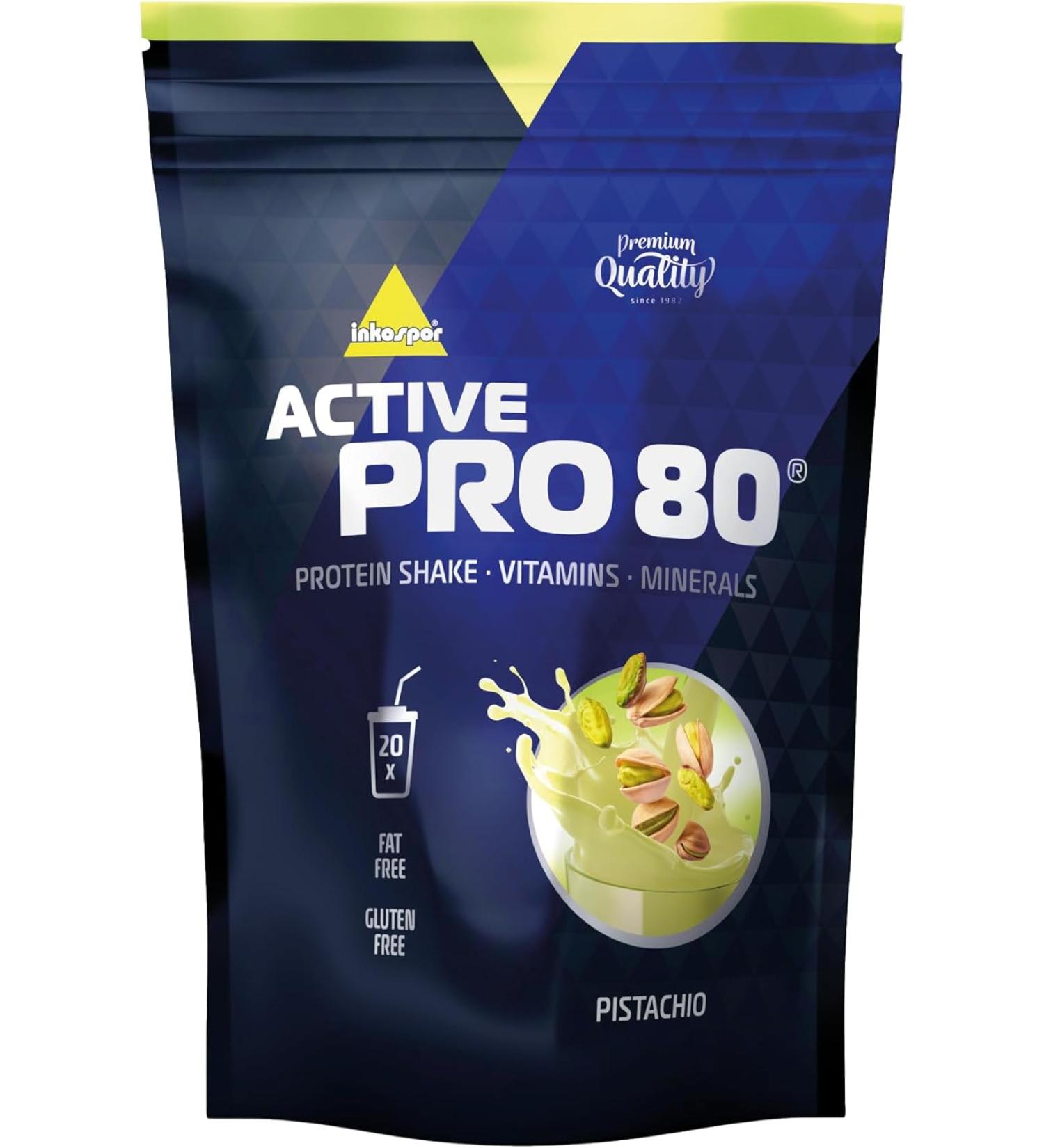 Inkospor Active Pro 80 Protein Shake - Pistachio Flavor 500g Bag | High Protein Low Carb International Shipping - Buy Online on GoSupps.com