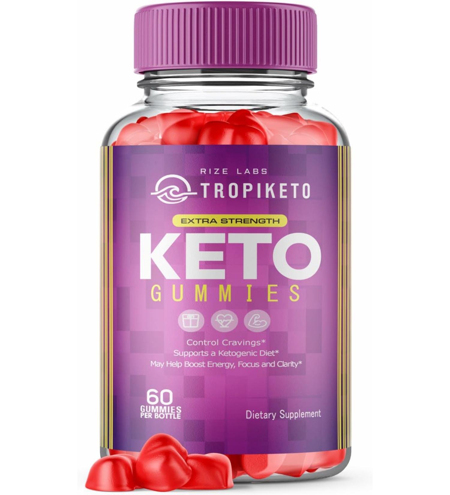 TropiKeto ACV Gummies - Extra Strength Keto Gummies for Advanced Weight Loss | 60 Count Keto + ACV Supplement - Buy Online on GoSupps.com