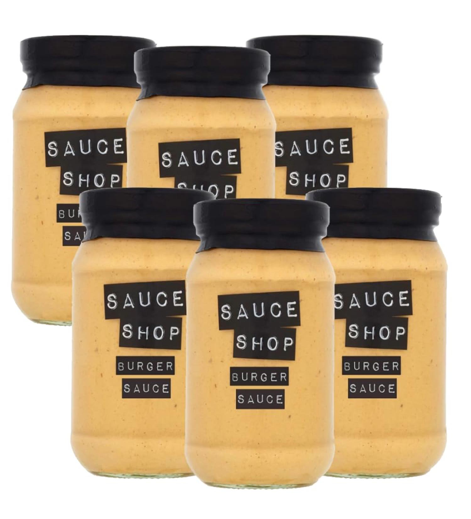 Sauce Shop - Burger Sauce pack of 6 - Award Winning Vegetarian-Friendly - 6x 250g Glass Jars