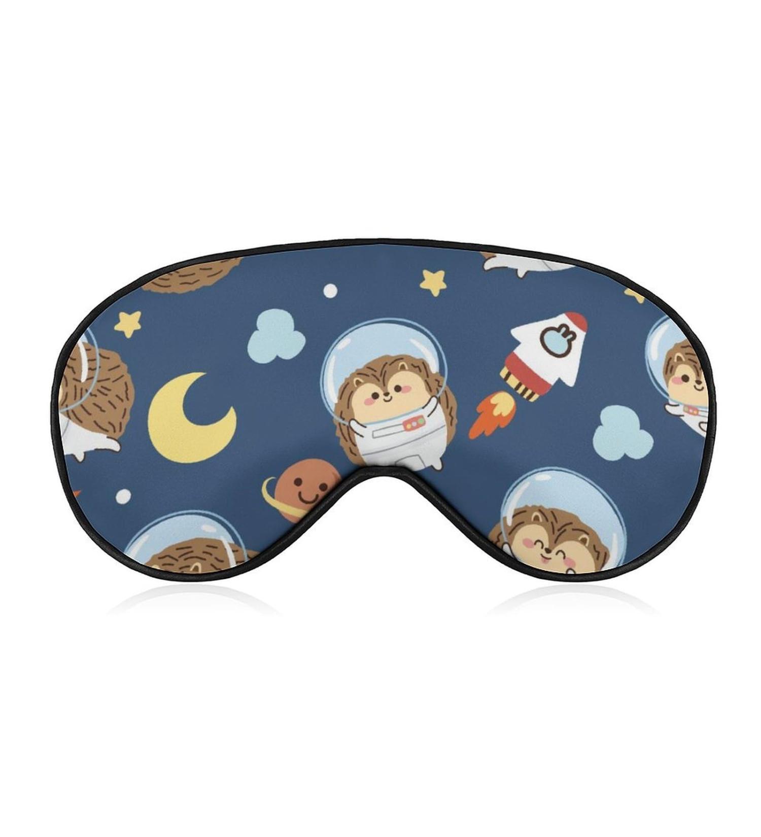 Buy Cute Hedgehog Galaxy Sleep Mask | Light Blocking Eye Mask for Sound Sleep | Adjustable Soft Eye Shade for Men & Women - Buy Online on GoSupps.com