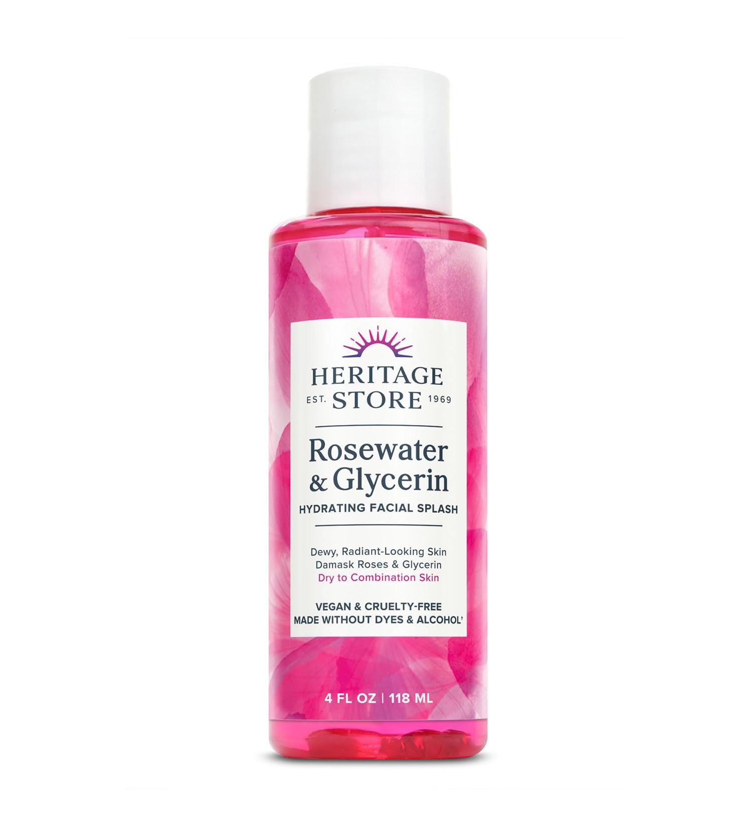 Buy Heritage Store Rose Water & Glycerin 120 ml - Natural Skin Hydration | International Shipping - Buy Online on GoSupps.com