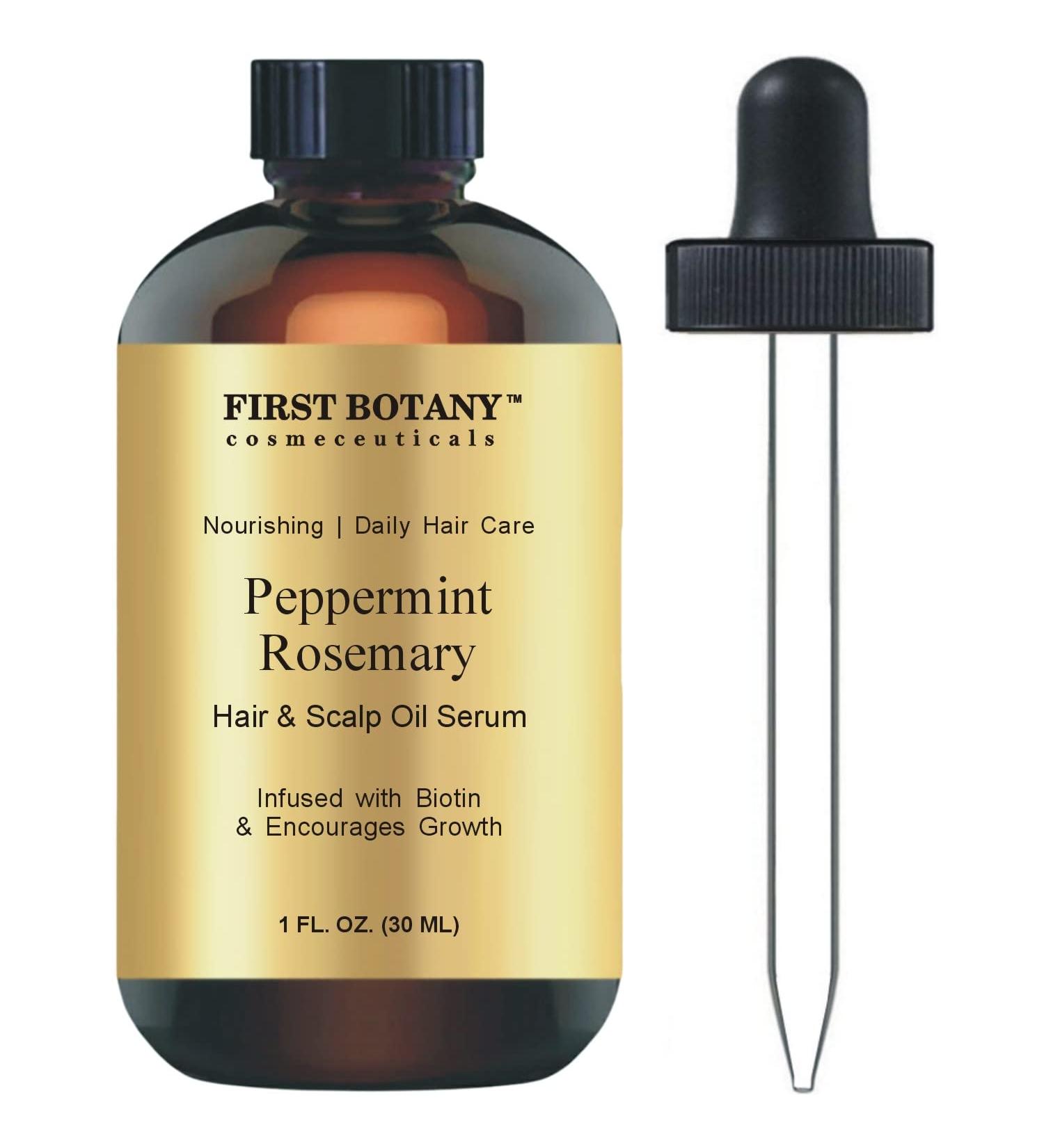 Peppermint Rosemary Hair Growth Serum with Biotin - Nourishing Treatment for Split Ends & Dry Scalp - Fights Hair Loss - 1 fl oz - Buy Online on GoSupps.com