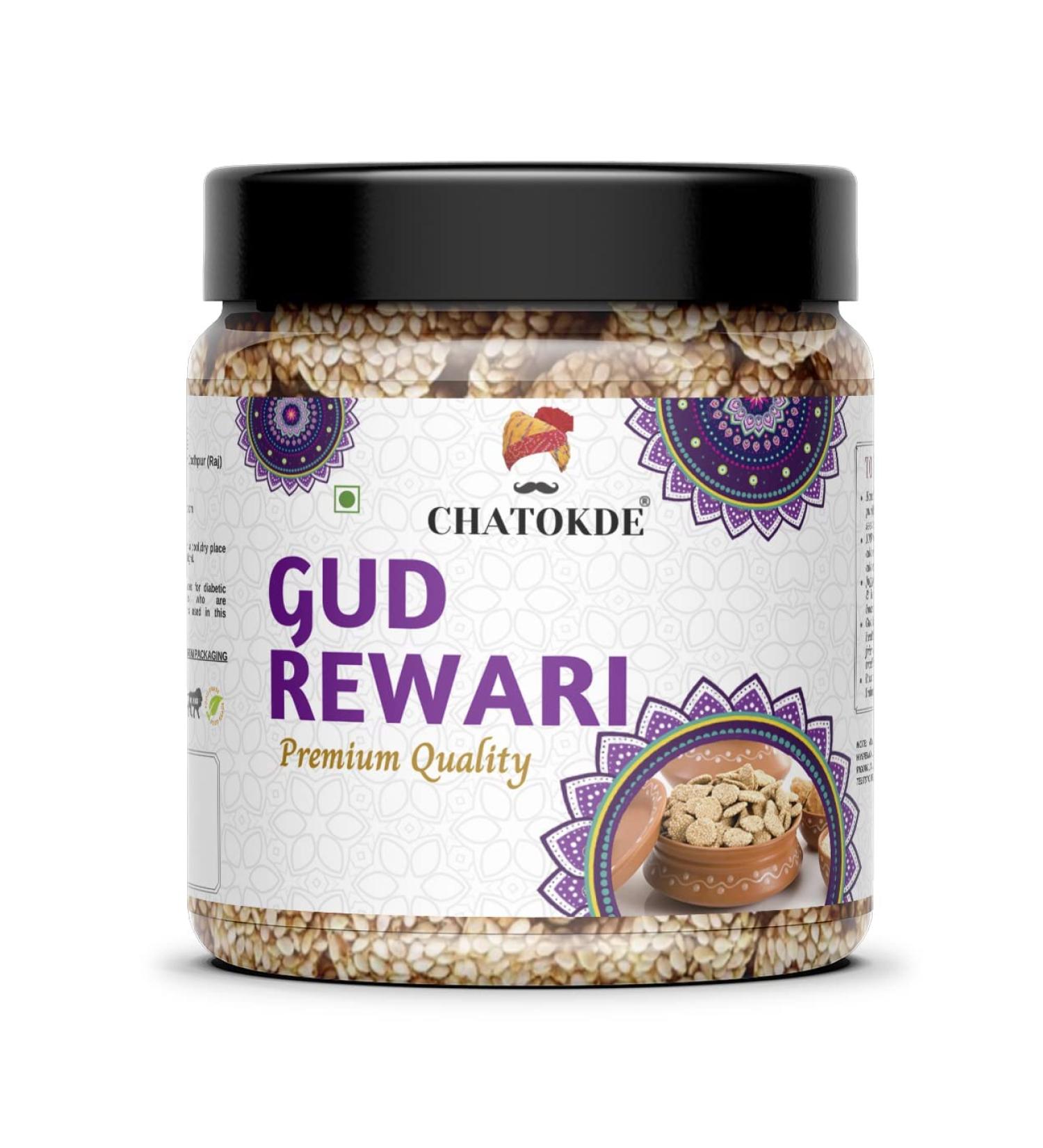 CHATOKDE Gur Ki Rewadi or Rewri | Gud Rewari | Crishpy & Crunchy Revri 300gm_Packing May Vary