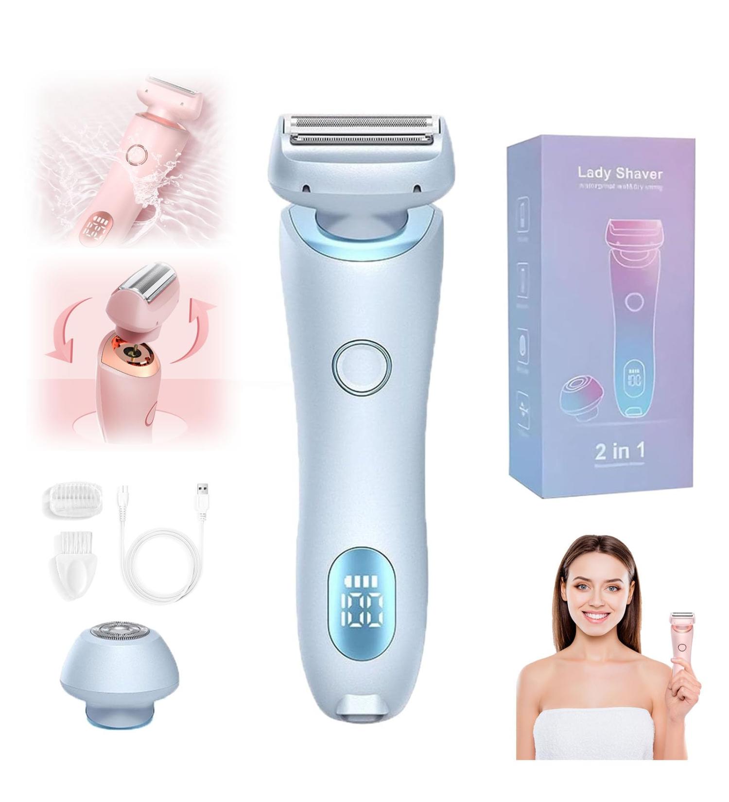 Elorixa Shaver Livora Electric Razor Beautibloom Razor Livora Razor Elorixa Razor Livora Shaver 2-In-1 Electric Shaver Razors For Women Armpit Leg Ipx7 Waterproof Wet & Dry (Blue) - Buy Online on GoSupps.com