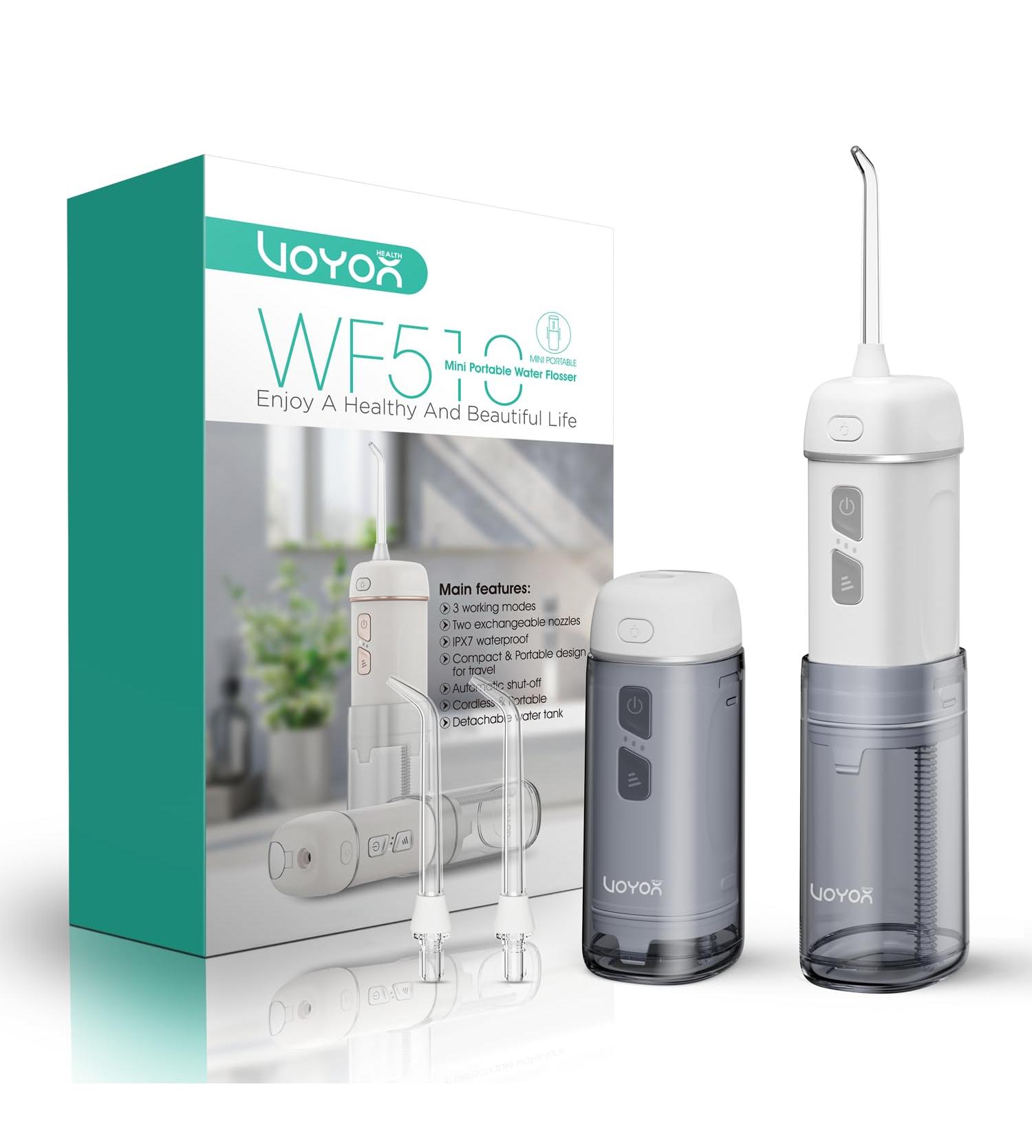 Portable Water Flosser - Mini Cordless Teeth Cleaner 3 Modes Rechargeable Travel Flosser IPX7 Waterproof - WF510 (Silver - Buy Online on GoSupps.com