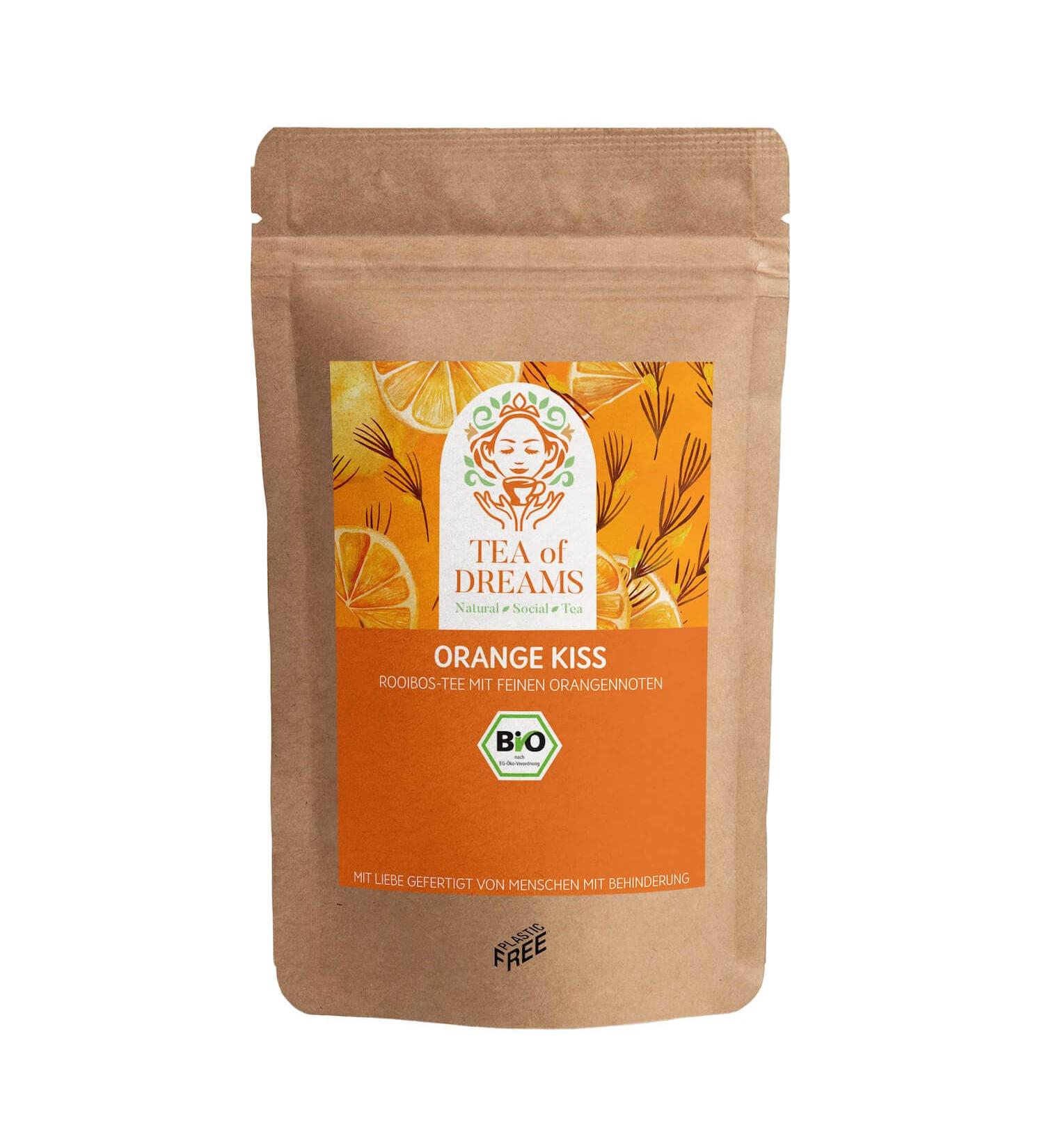  Tea of Dreams Organic Rooibos Tea | "Orange Kiss" Rooibos Tea with a hint of orange | Loose Leaf Tea | 250g - Buy Online on GoSupps.com