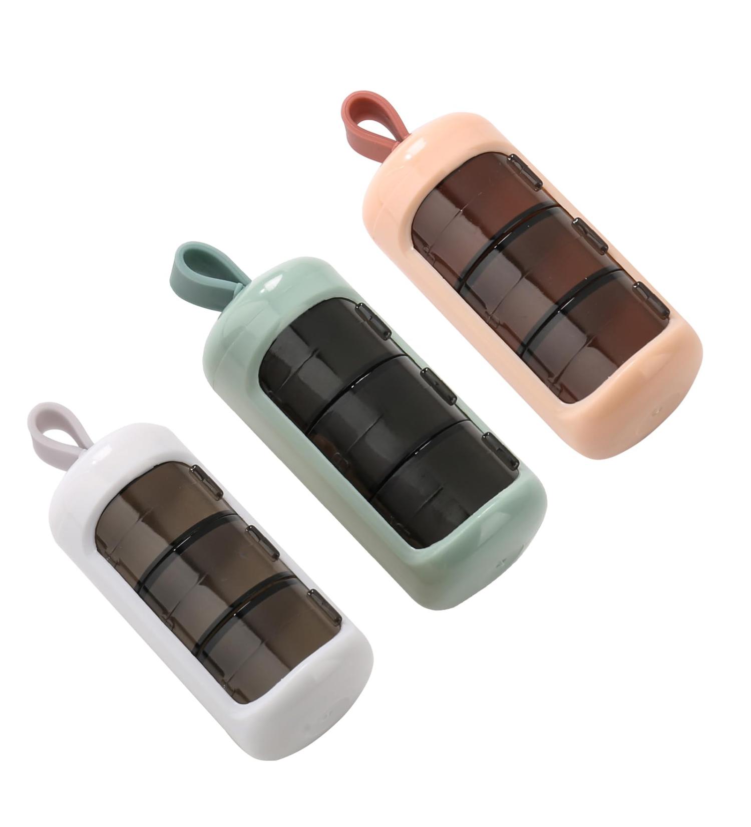 Portable Pill Box for Vitamins & Medications | Optimized Dose Organizer - Fresh Green & Cherry Blossom Design - Buy Online on GoSupps.com