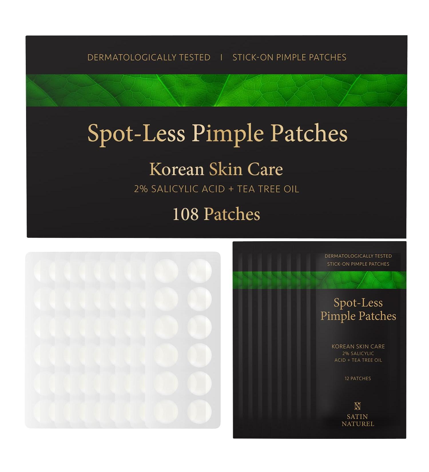 108 Pimple Patch - 2% Salicylic Acid + Tea Tree Oil + Hyaluronic Acid - Skincare Coreen Pimple Patch - Acne Pimple Patch - Anti Pimple Patch - Blackhead Patch - Satin Naturel - Buy Online on GoSupps.com
